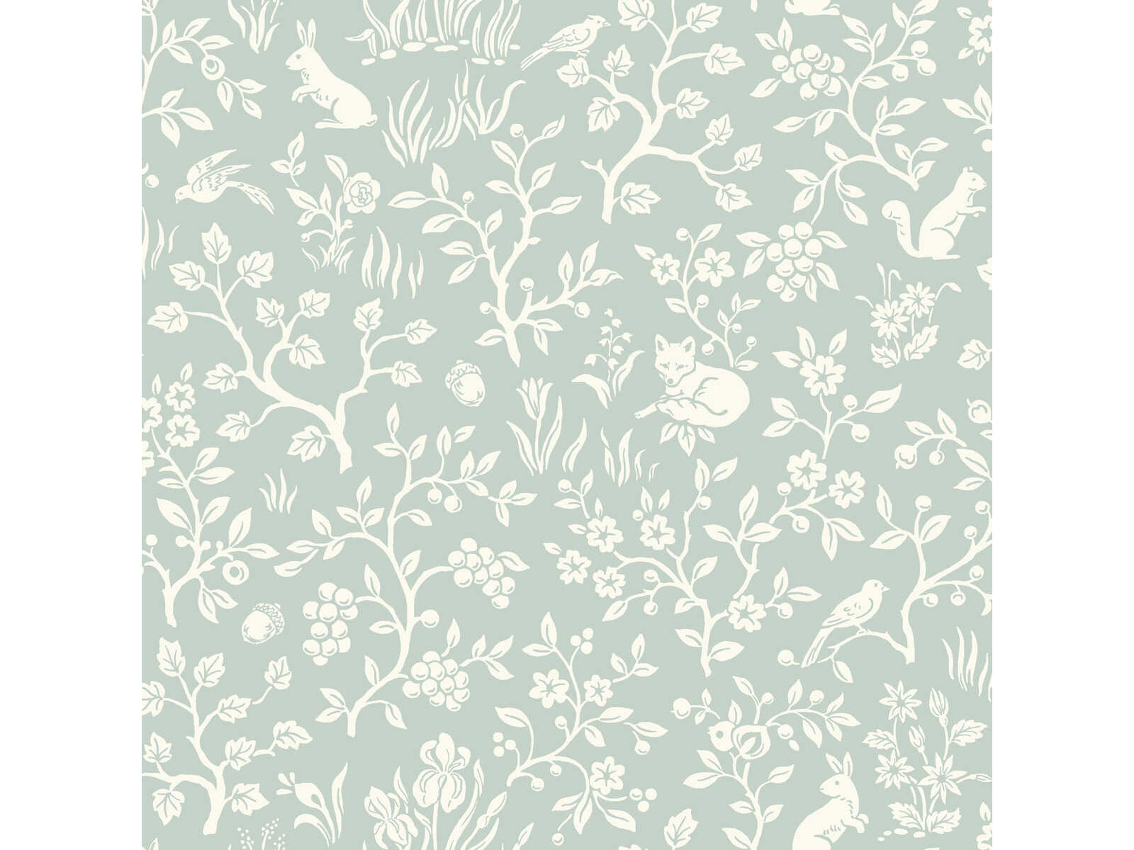 York Wallcoverings Magnolia Home Artful Prints & Patterns Green Fox & Hare Wallpaper