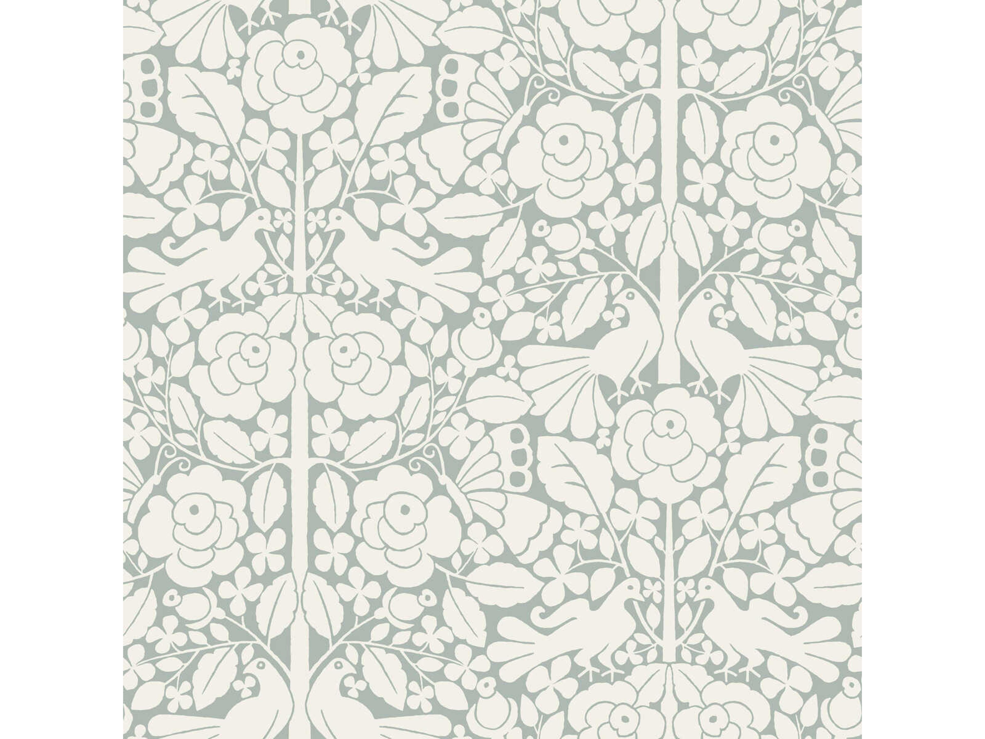 York Wallcoverings Magnolia Home Artful Prints & Patterns Blue, Grey Fairy Tales Wallpaper