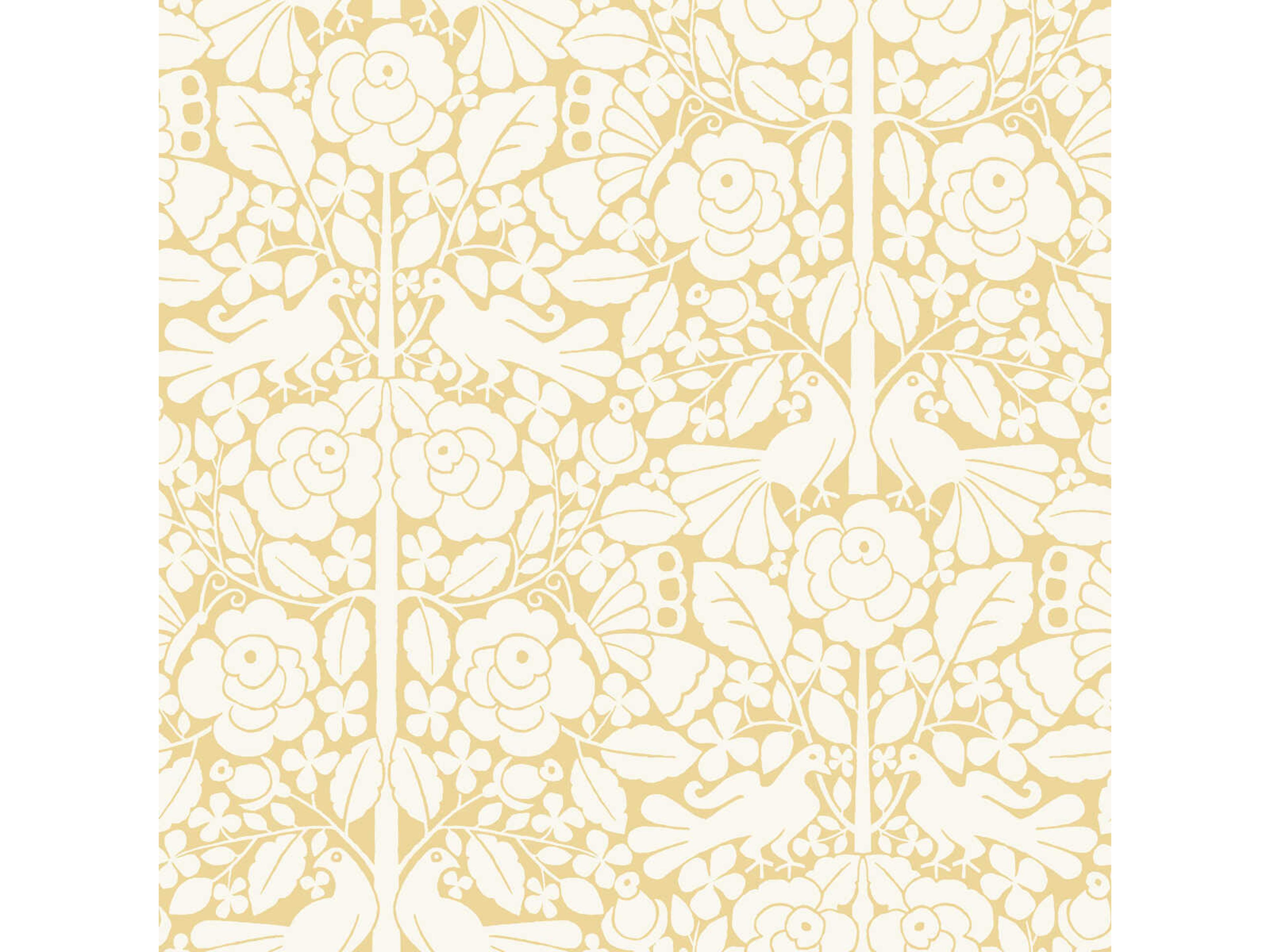 York Wallcoverings Magnolia Home Artful Prints & Patterns Yellow Fairy Tales Wallpaper