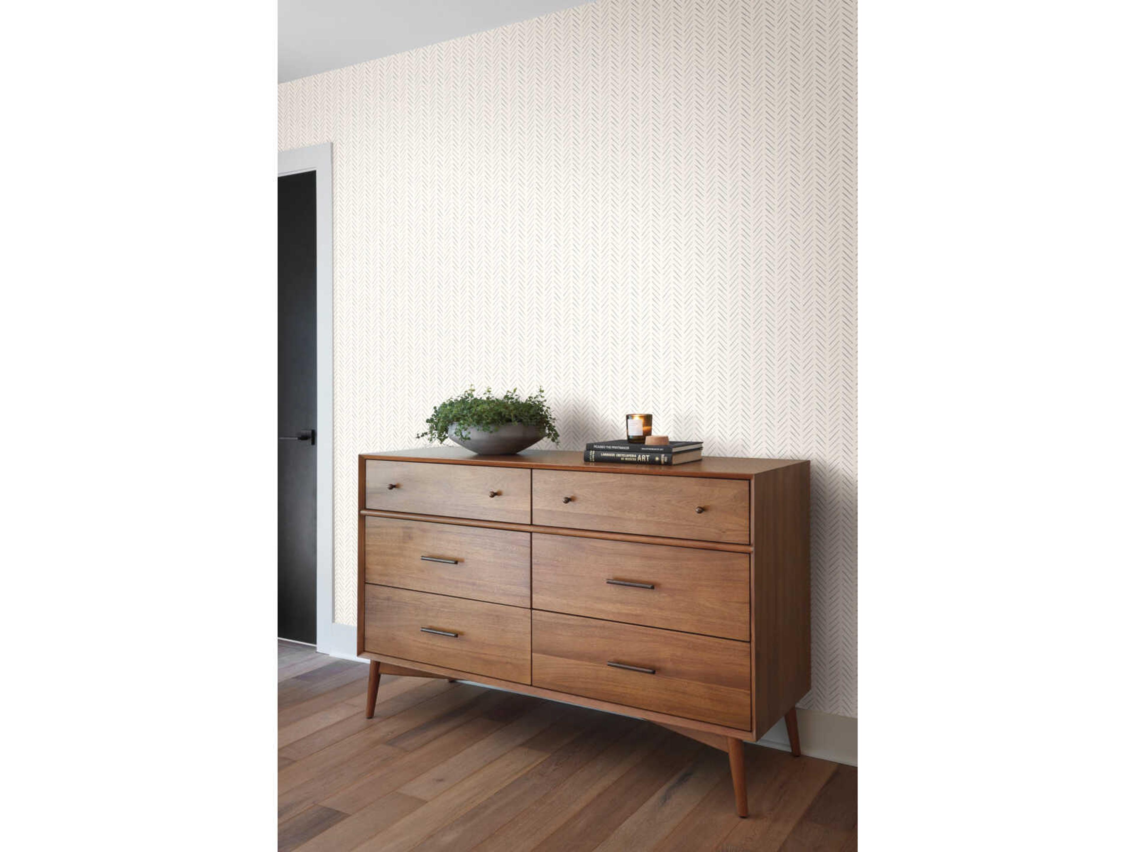 Magnolia Home Artful Prints & Patterns Blue, Grey / White Pick-Up Sticks Wallpaper