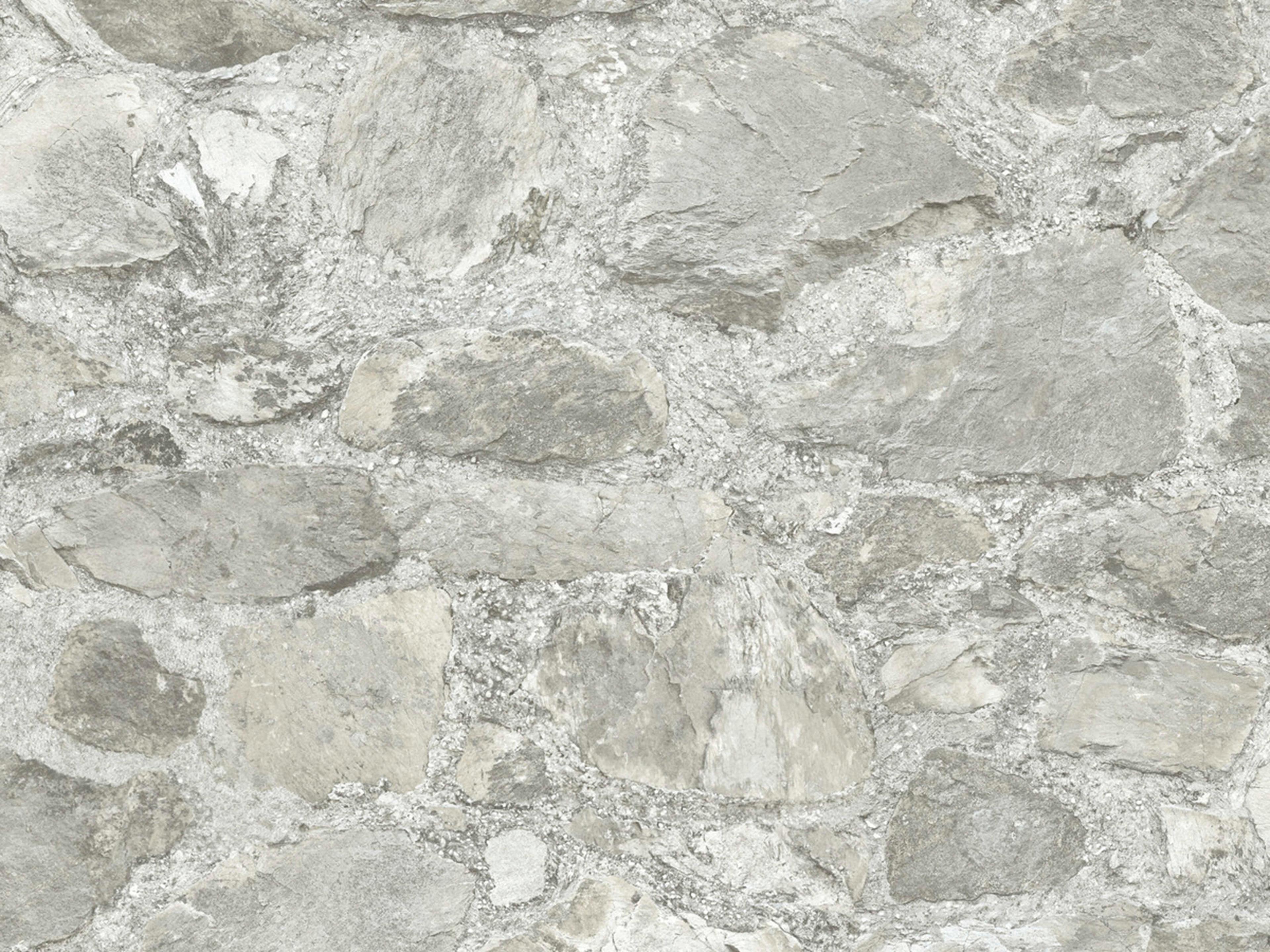 York Wallcoverings Mediterranean Grey Field Stone Wallpaper