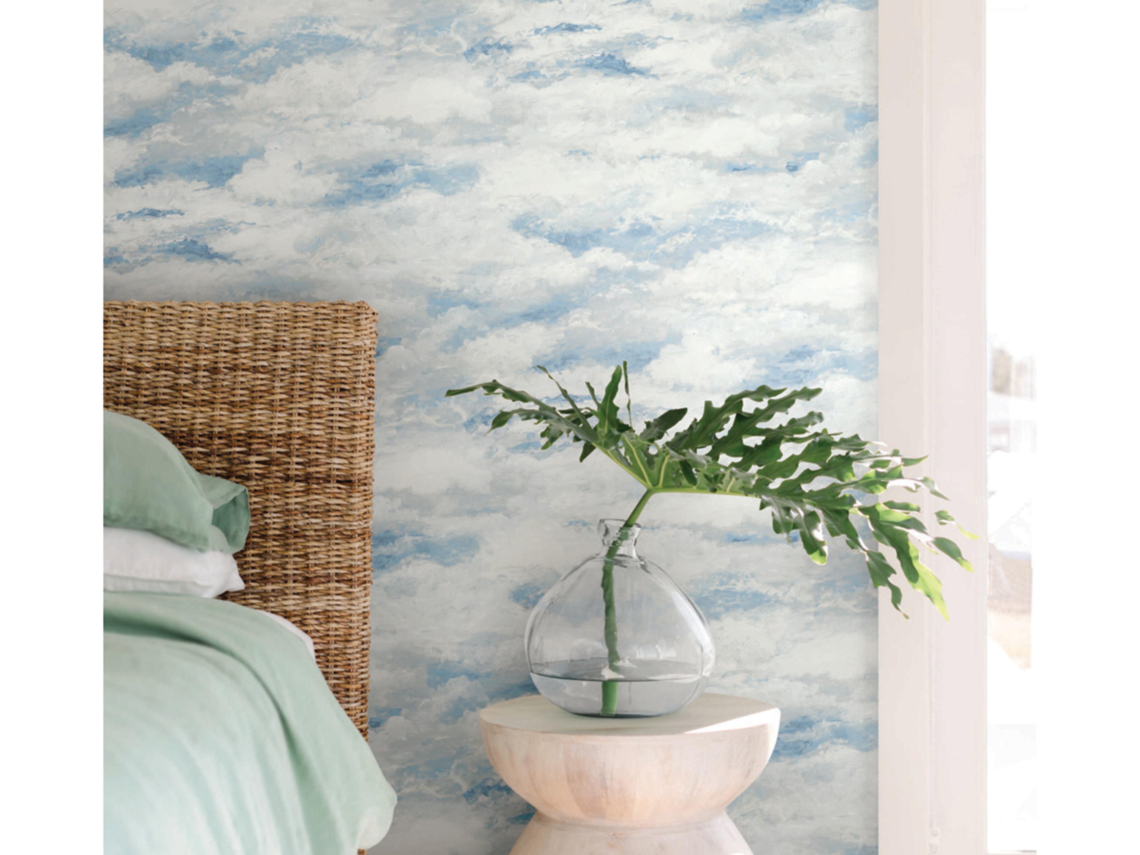 Mediterranean Plein Air Blue Sure Strip Wallpaper