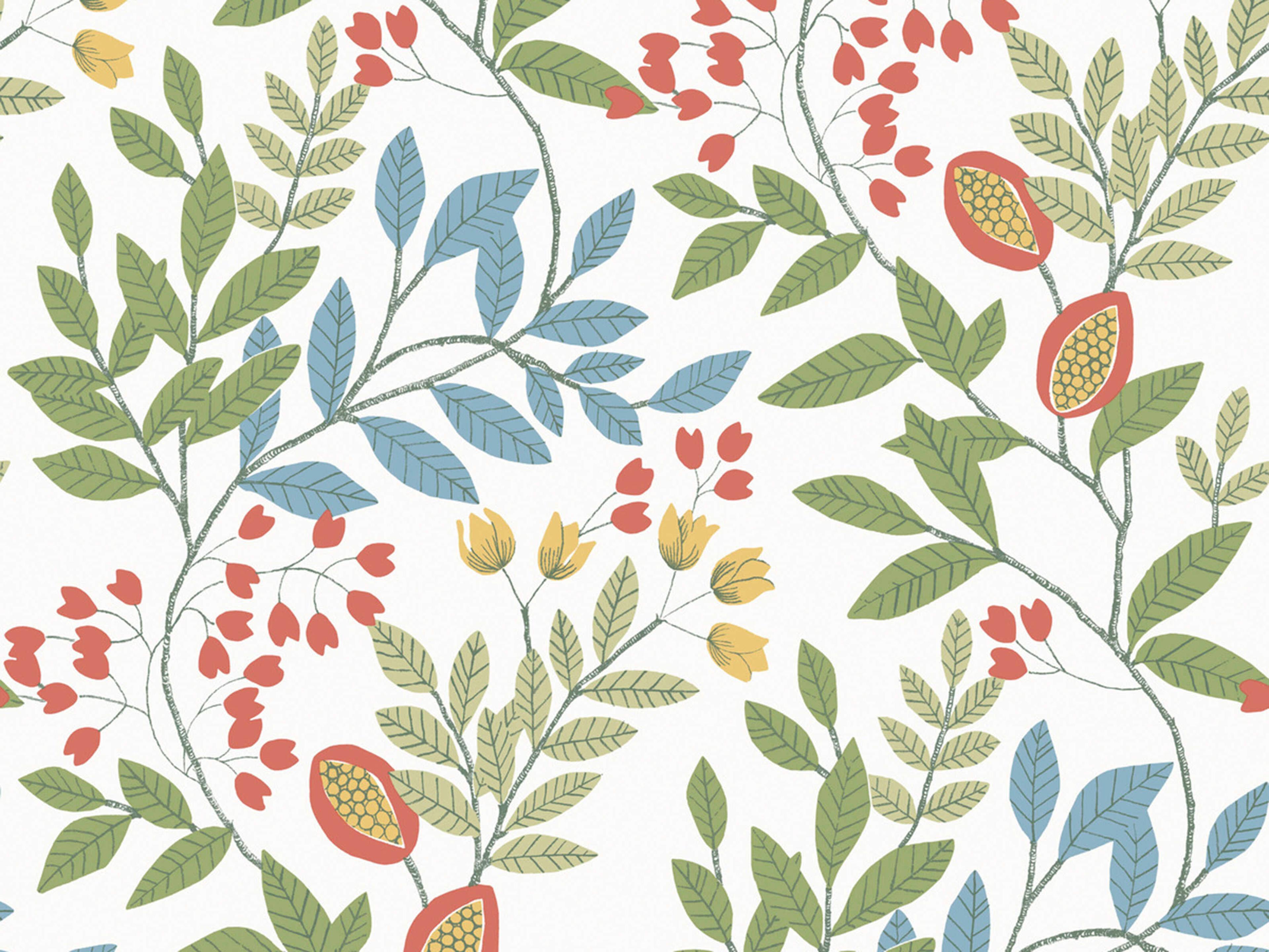 York Wallcoverings Mediterranean White Multi Eden Retreat Wallpaper