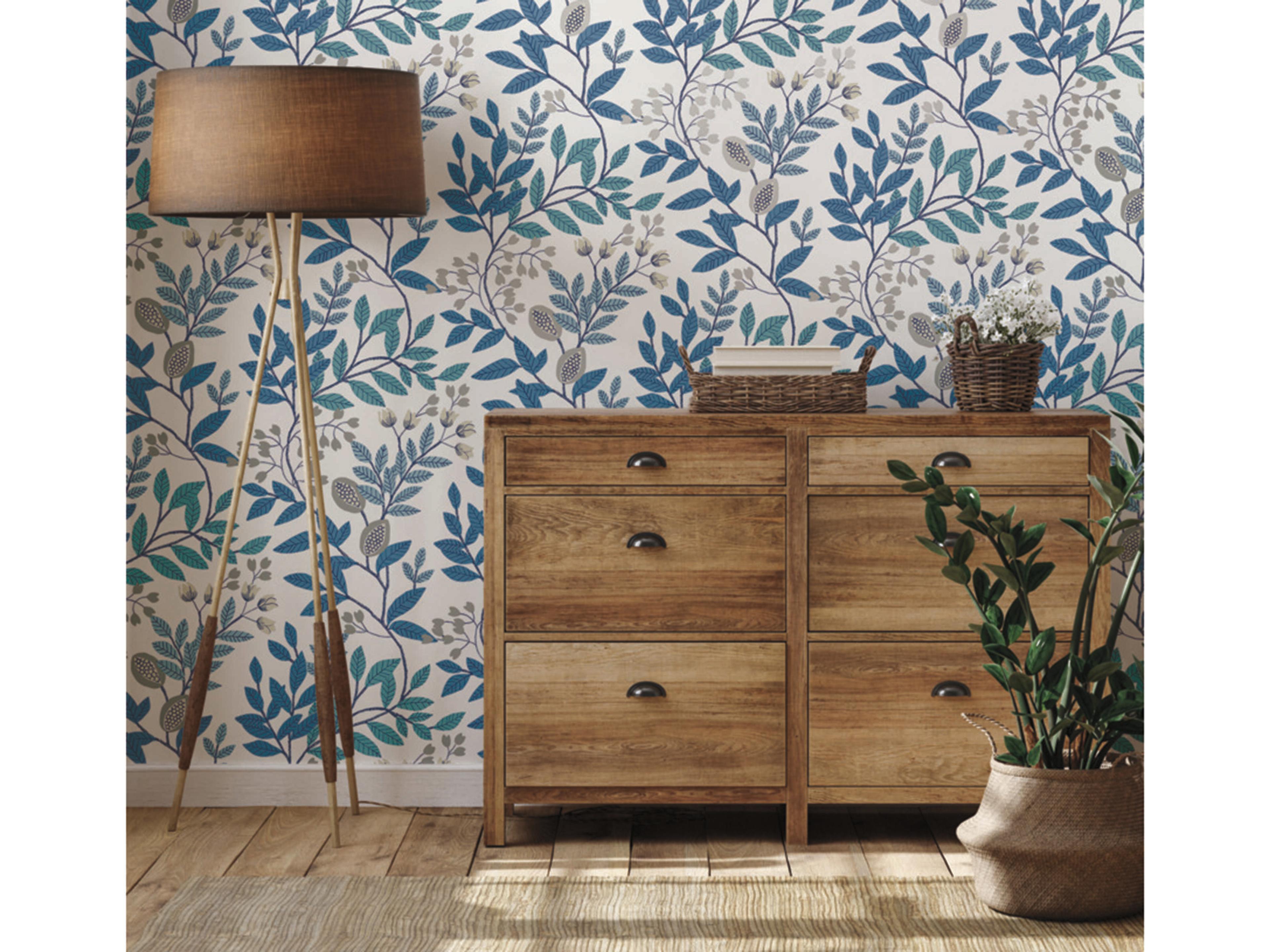 York Wallcoverings Mediterranean White Blue Eden Retreat Wallpaper