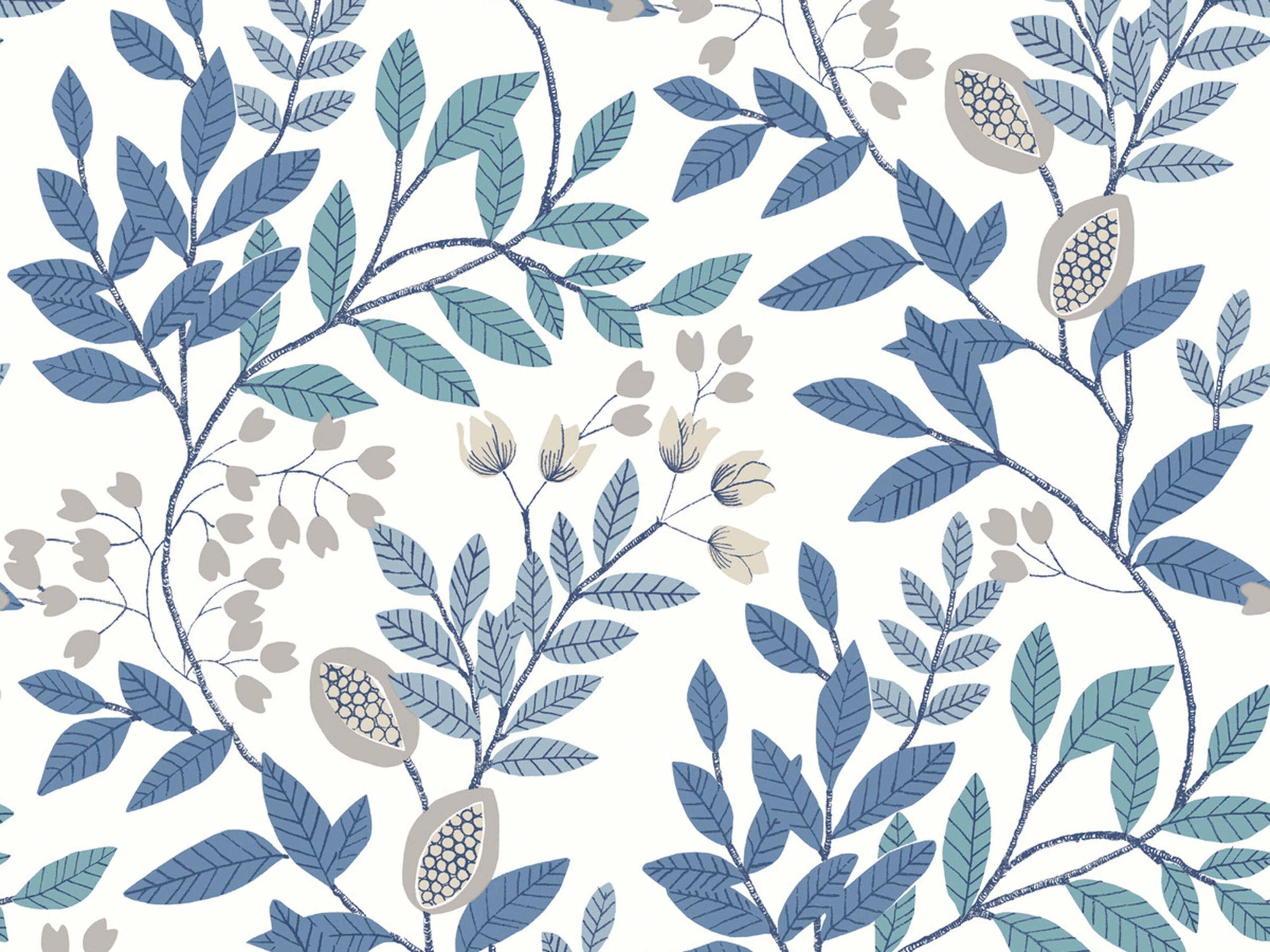 York Wallcoverings Mediterranean White Blue Eden Retreat Wallpaper