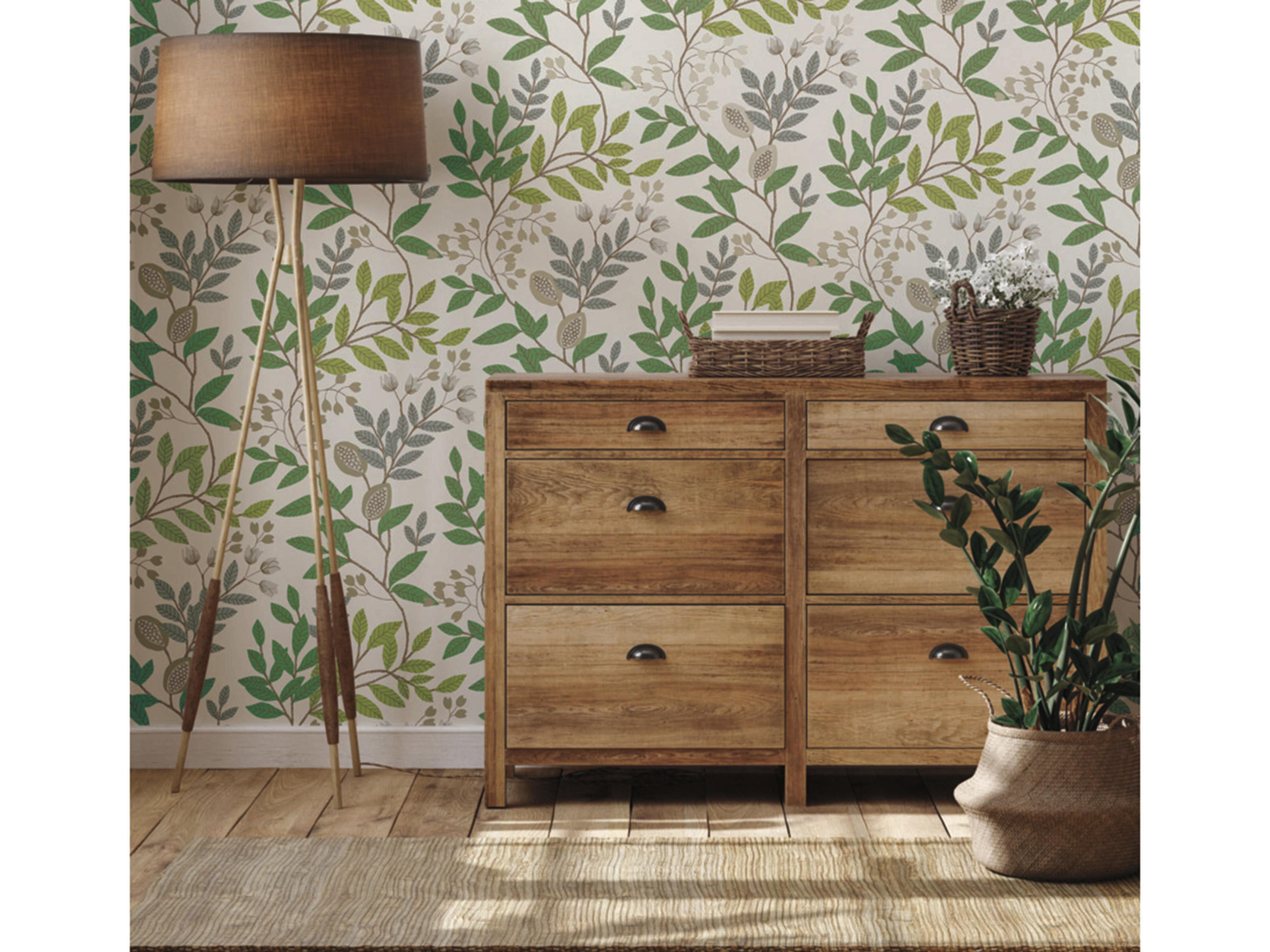 York Wallcoverings Mediterranean Beige Green Eden Retreat Wallpaper