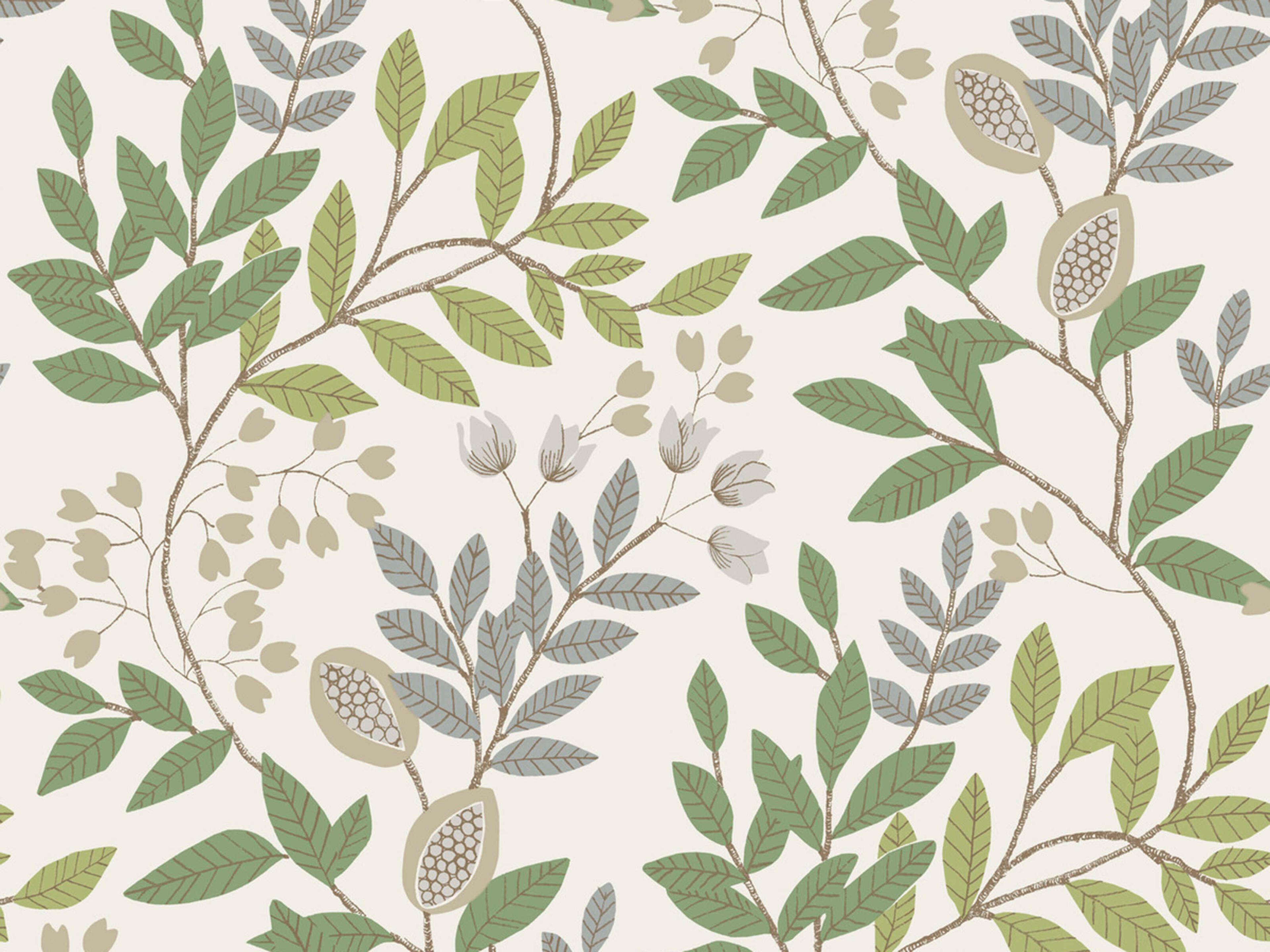 York Wallcoverings Mediterranean Beige Green Eden Retreat Wallpaper