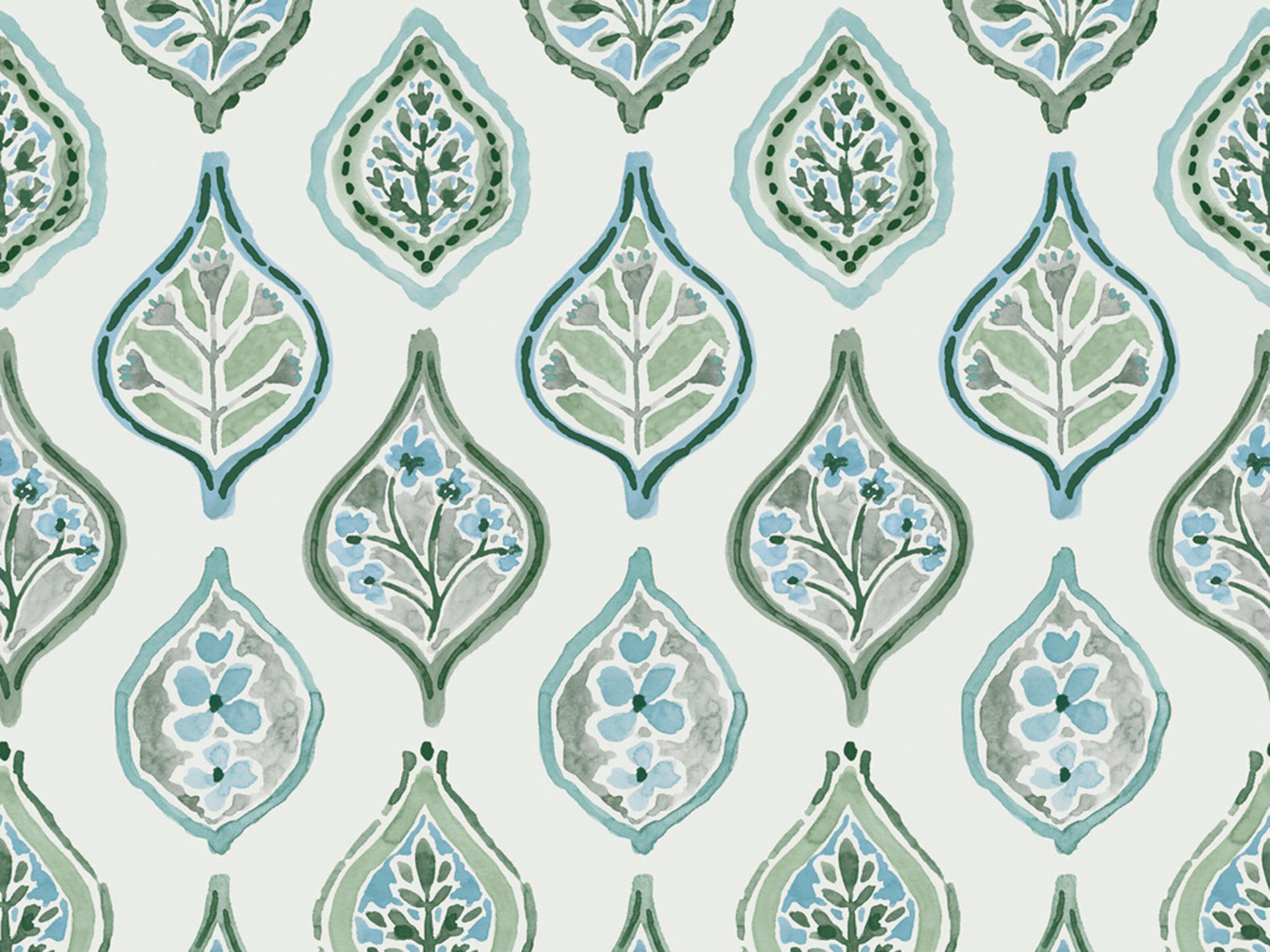 York Wallcoverings Mediterranean Pale Grey Green Marketplace Motif Wallpaper