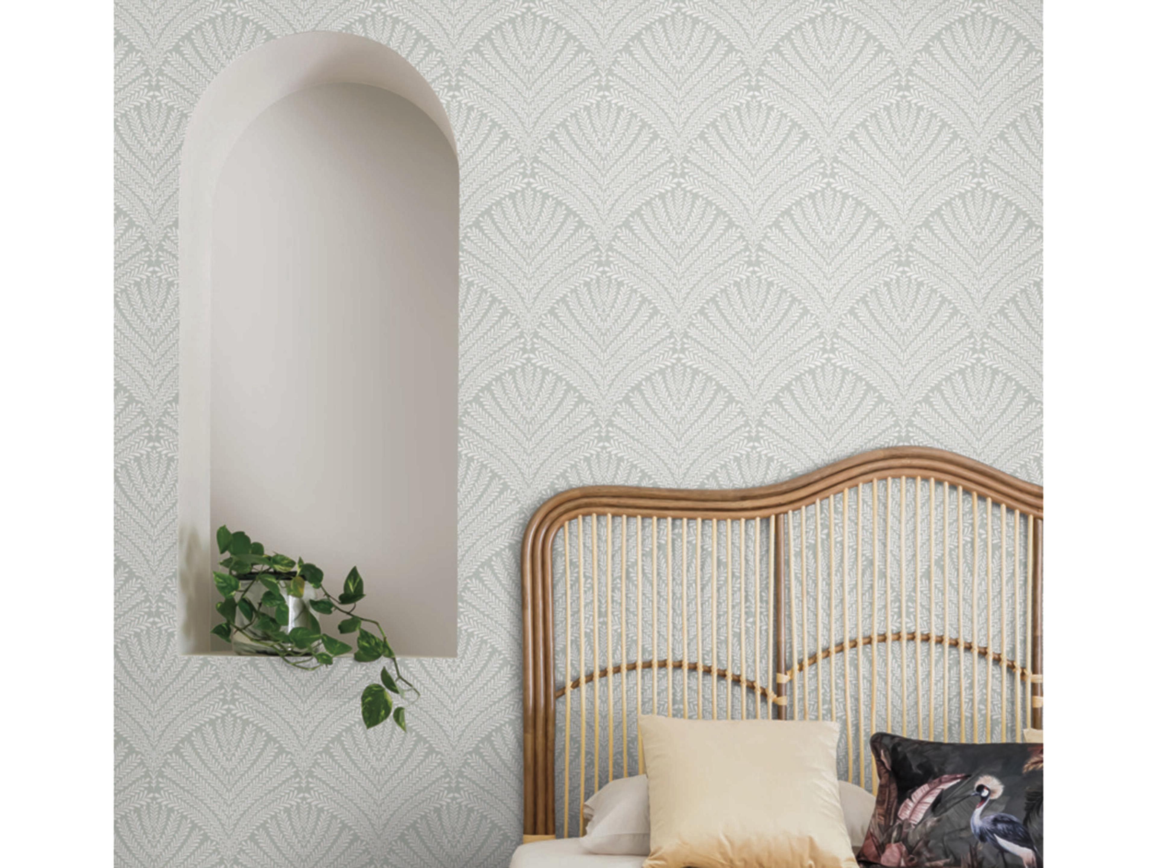 York Wallcoverings Mediterranean Green White Beachcomber Wallpaper