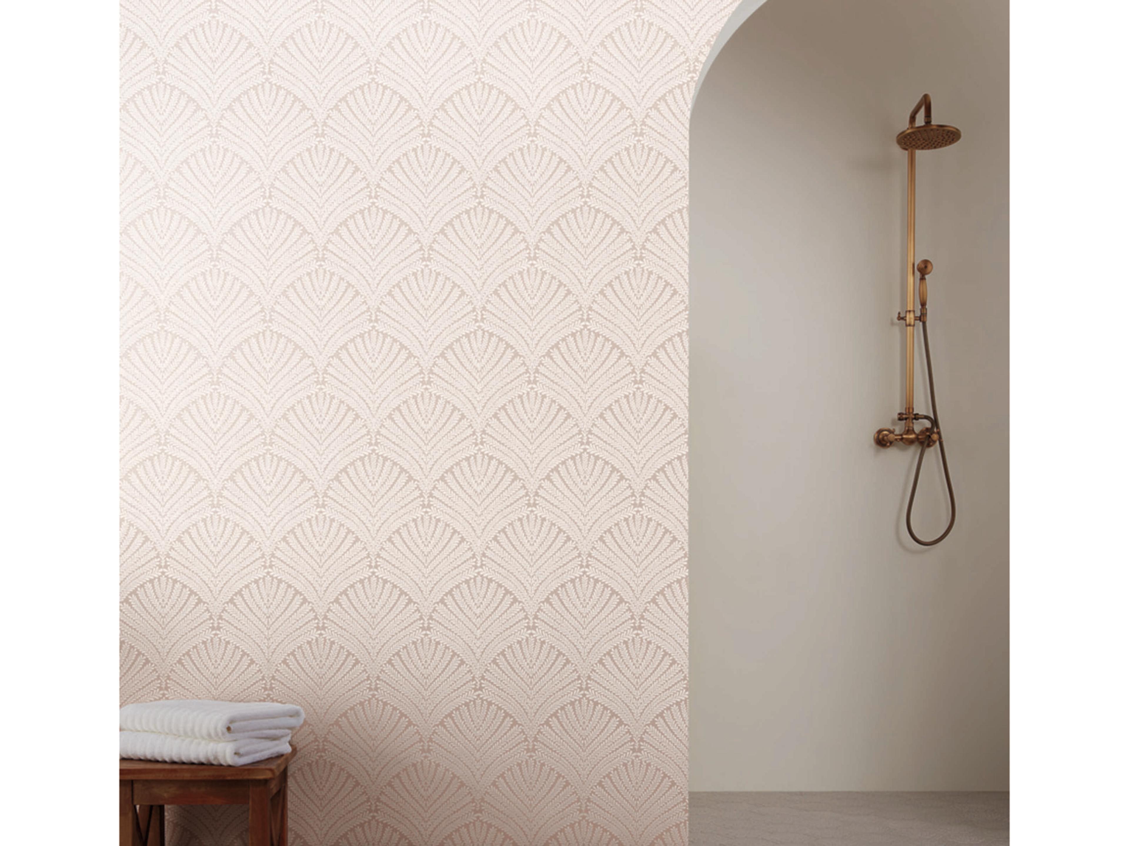 Mediterranean Light Pink Cream Beachcomber Wallpaper
