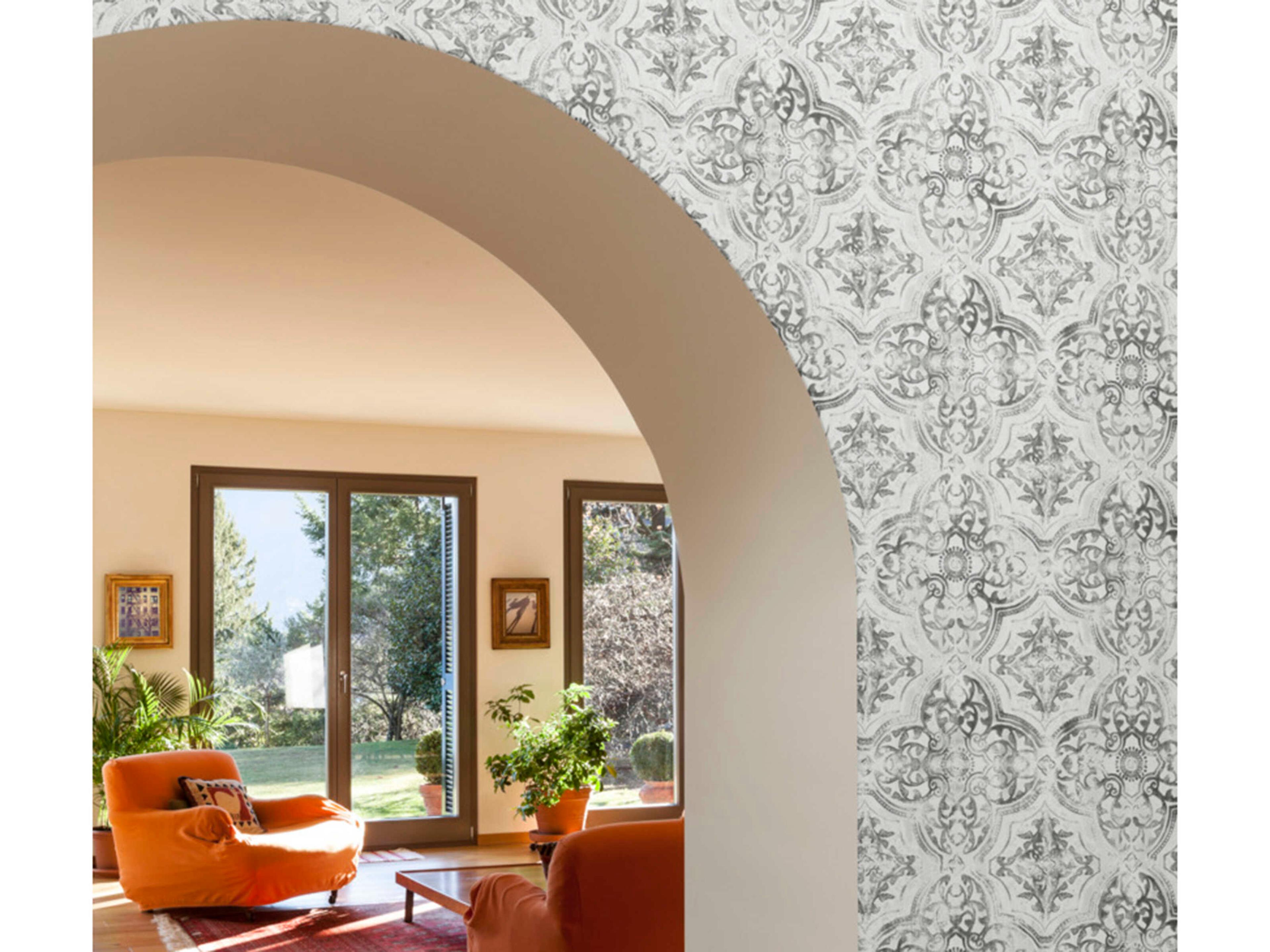 York Wallcoverings Mediterranean White Black Quartet Wallpaper