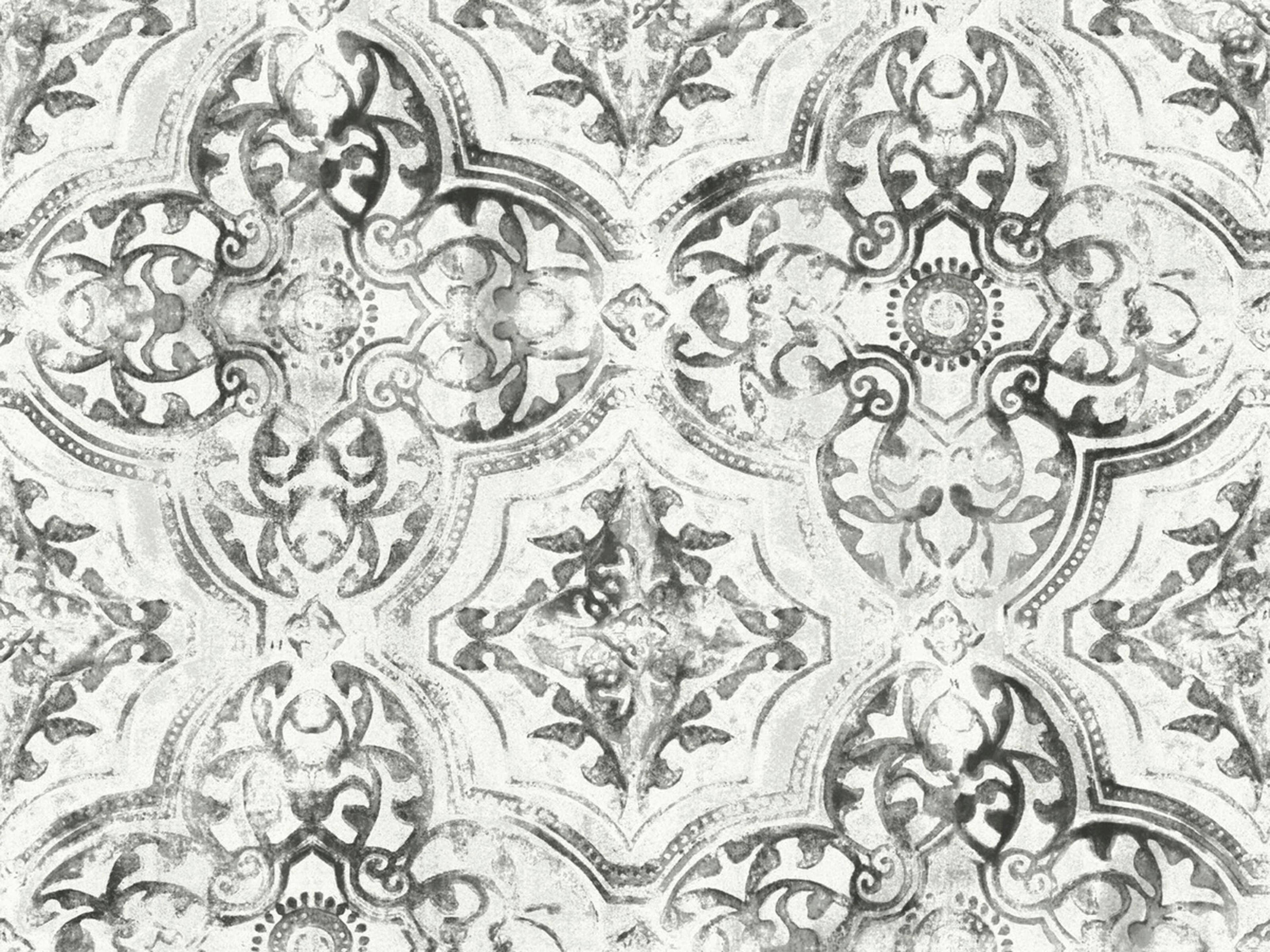 York Wallcoverings Mediterranean White Black Quartet Wallpaper