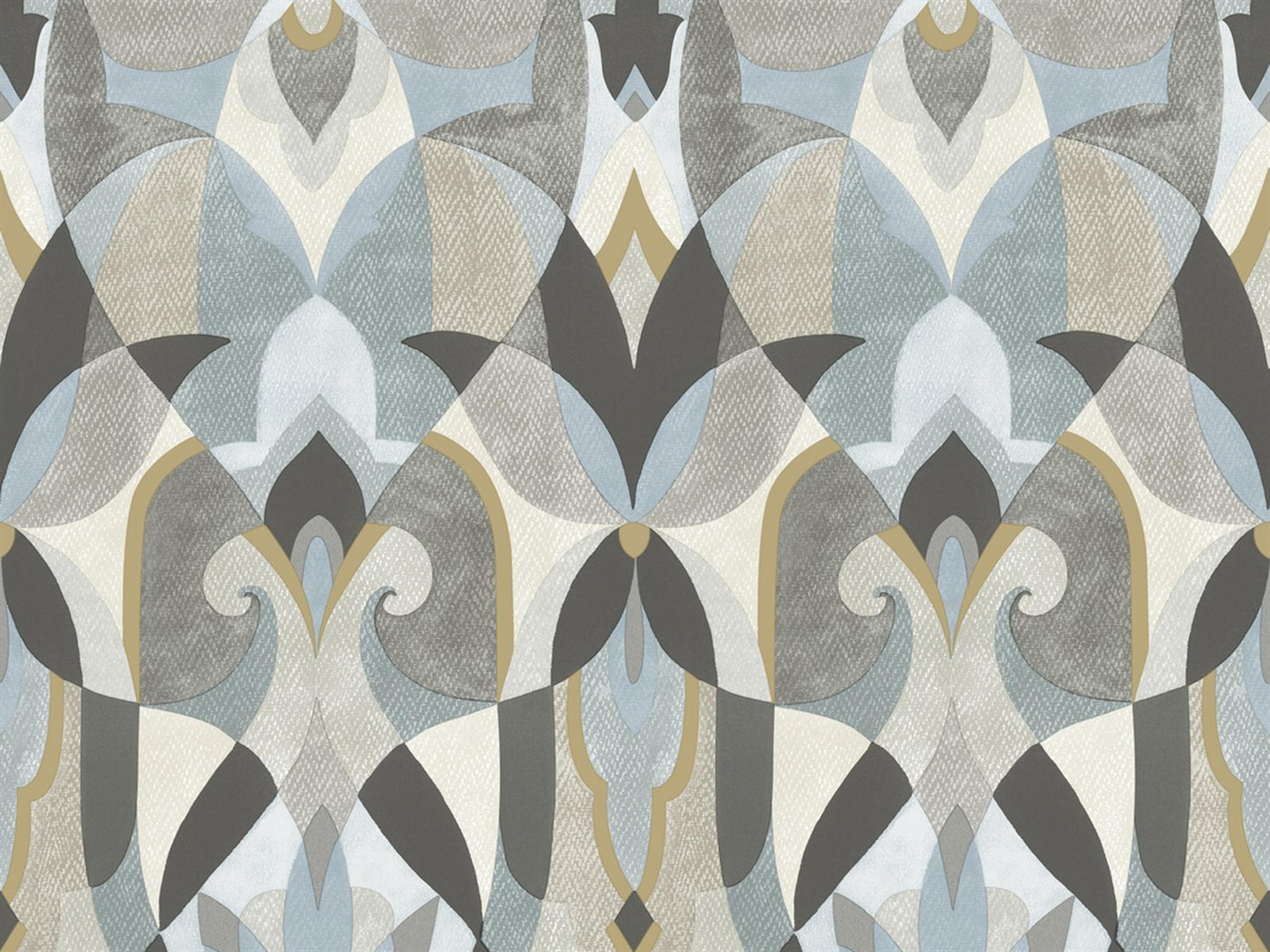 York Wallcoverings Mediterranean Neutal Blue Malta Wallpaper