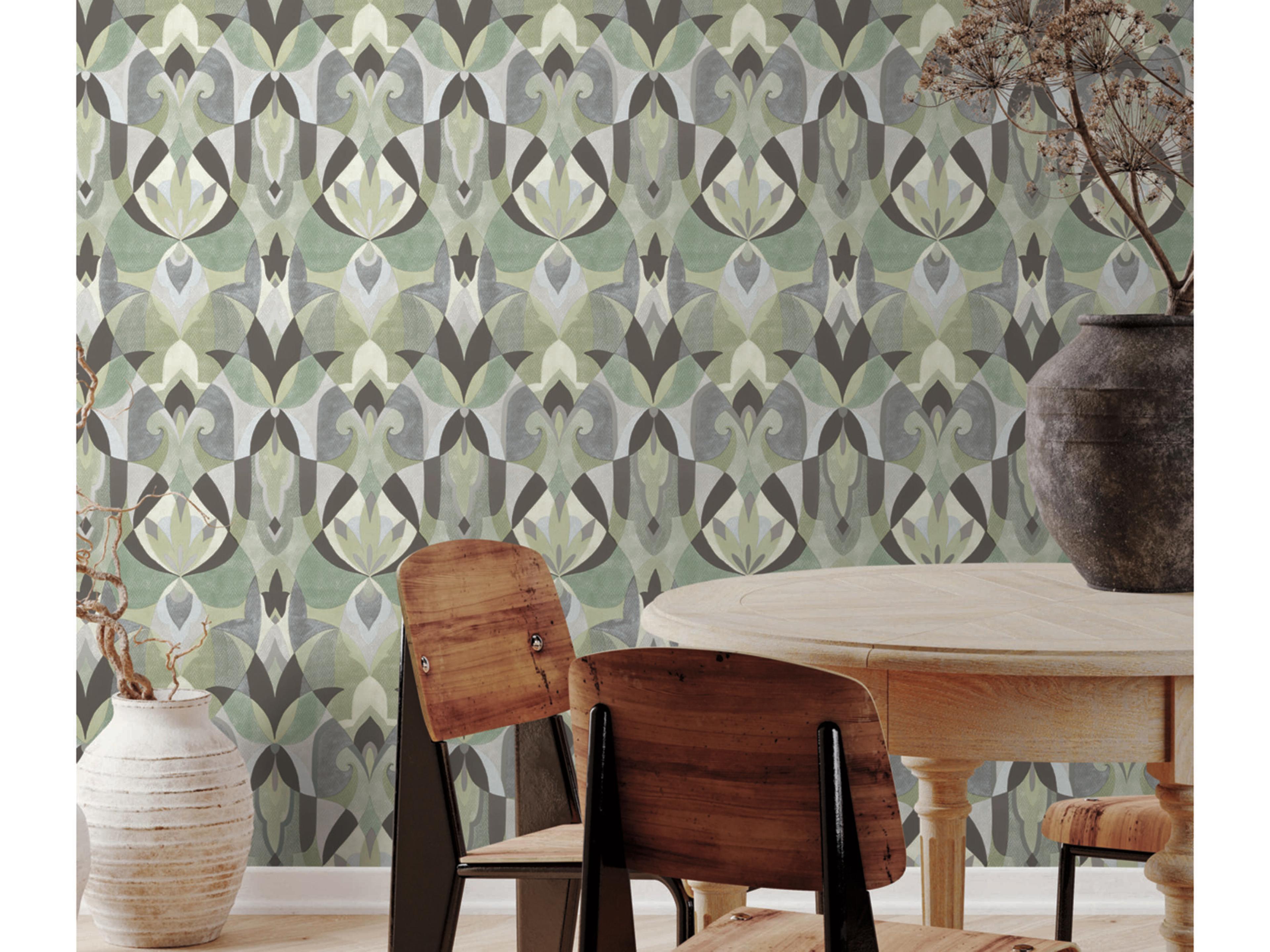 York Wallcoverings Mediterranean Green Malta Wallpaper
