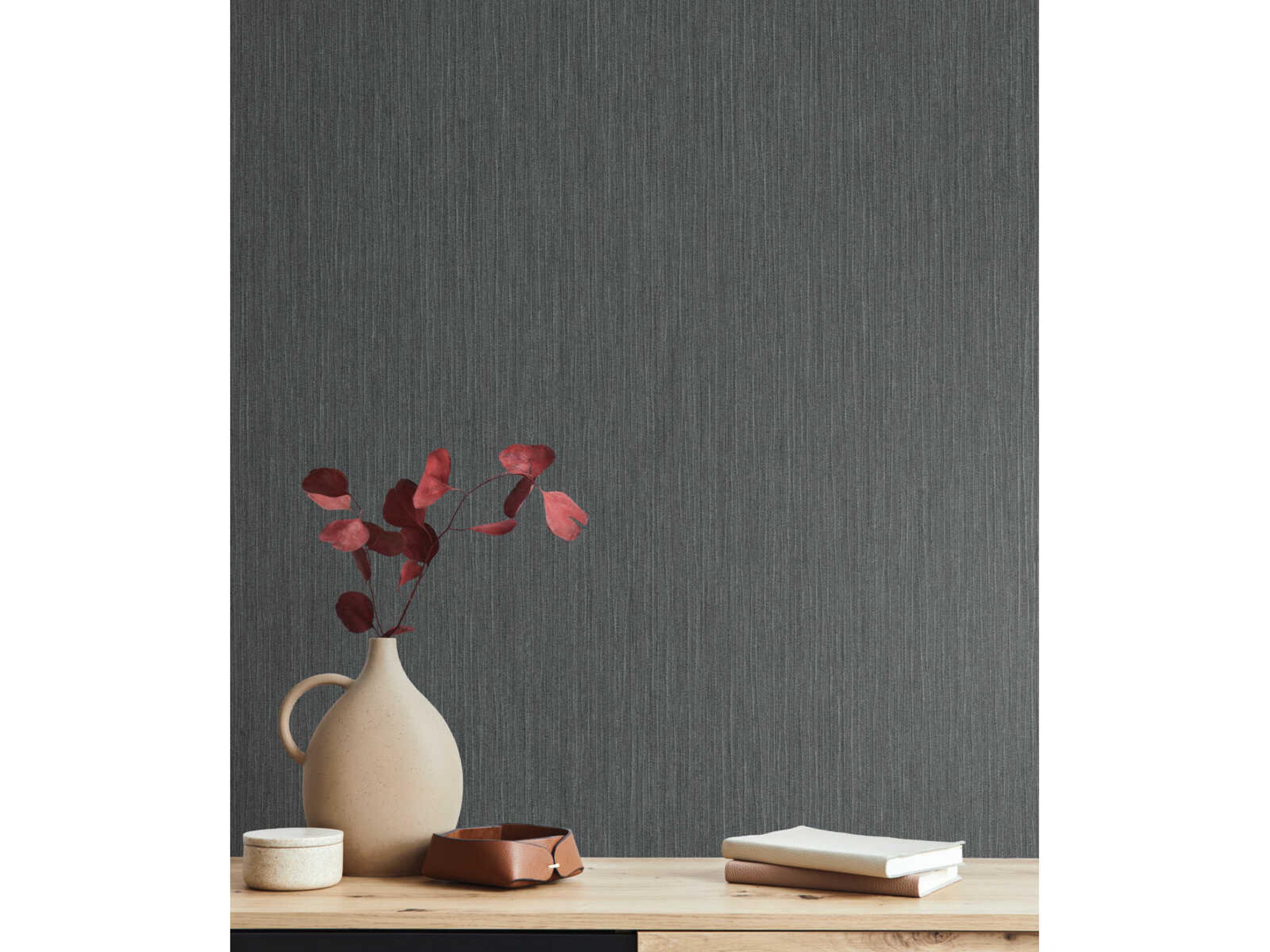 York Wallcoverings Natural Digest Grey Smooth as Silk Wallpaper