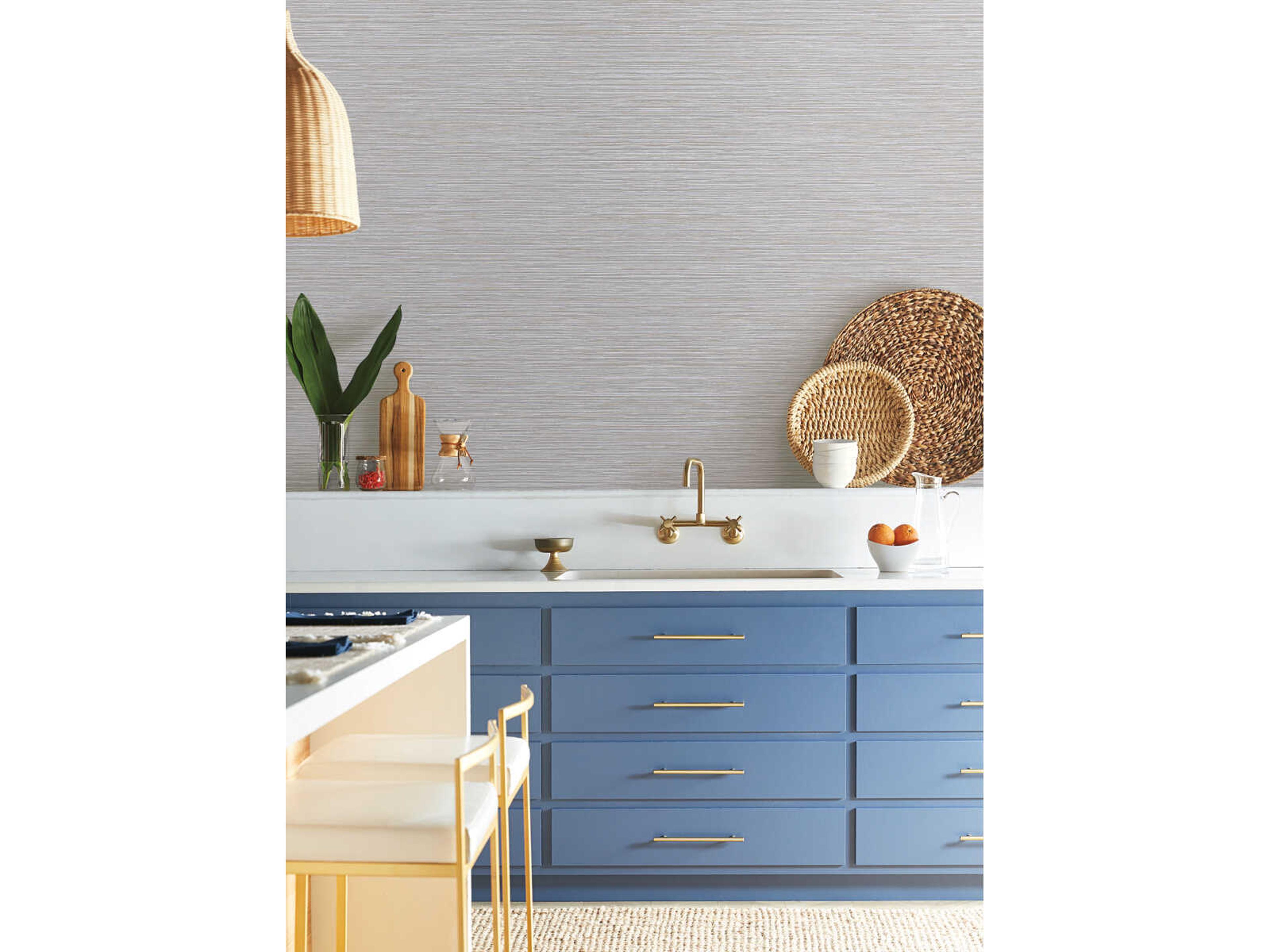 York Wallcoverings Natural Digest Grey Grass Roots Wallpaper