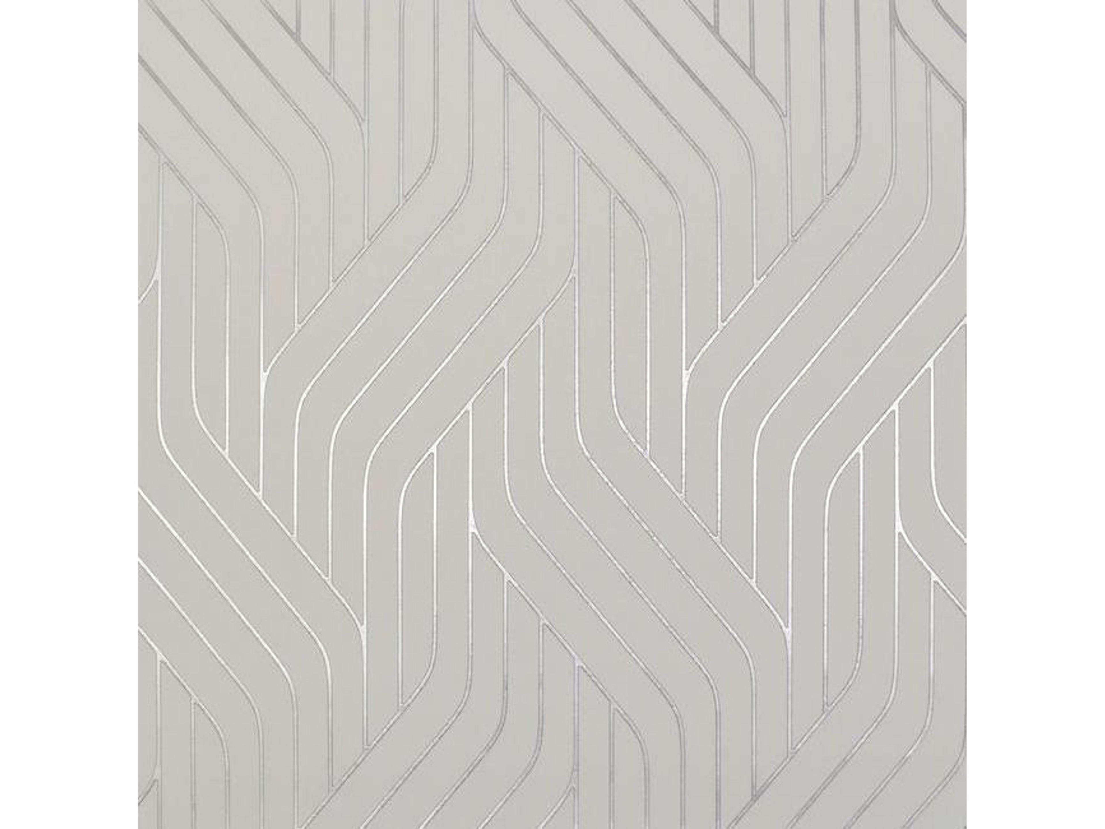 Modern Metals Ebb & Flow Nonwoven Wallpaper in White and Silver
