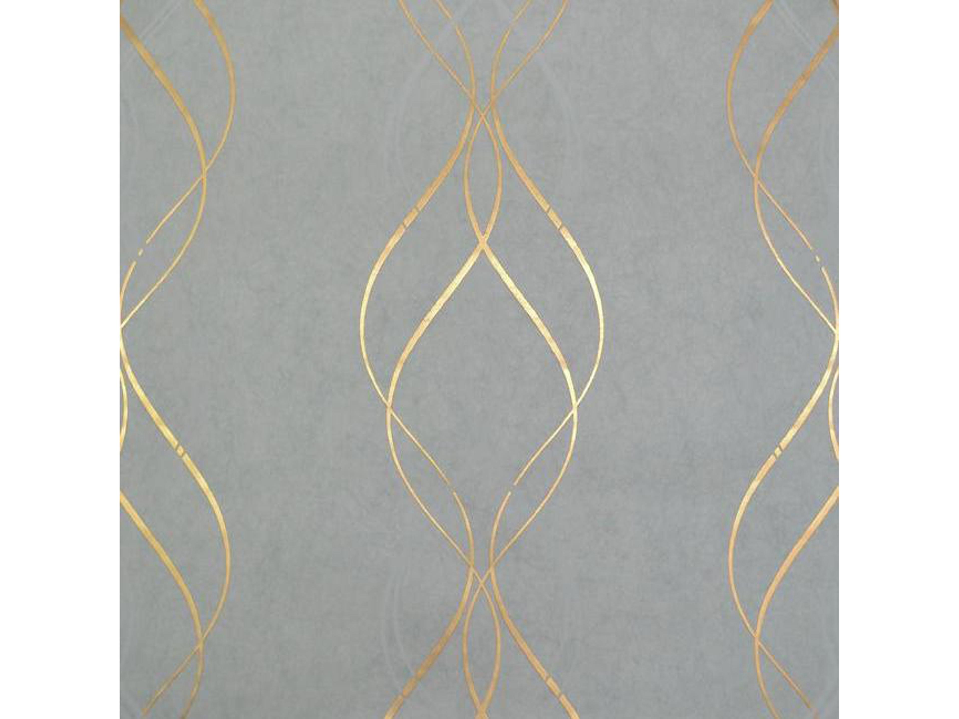 York Wallcoverings Antonina Vella Modern Metals Blue Gold Aurora Wallpaper