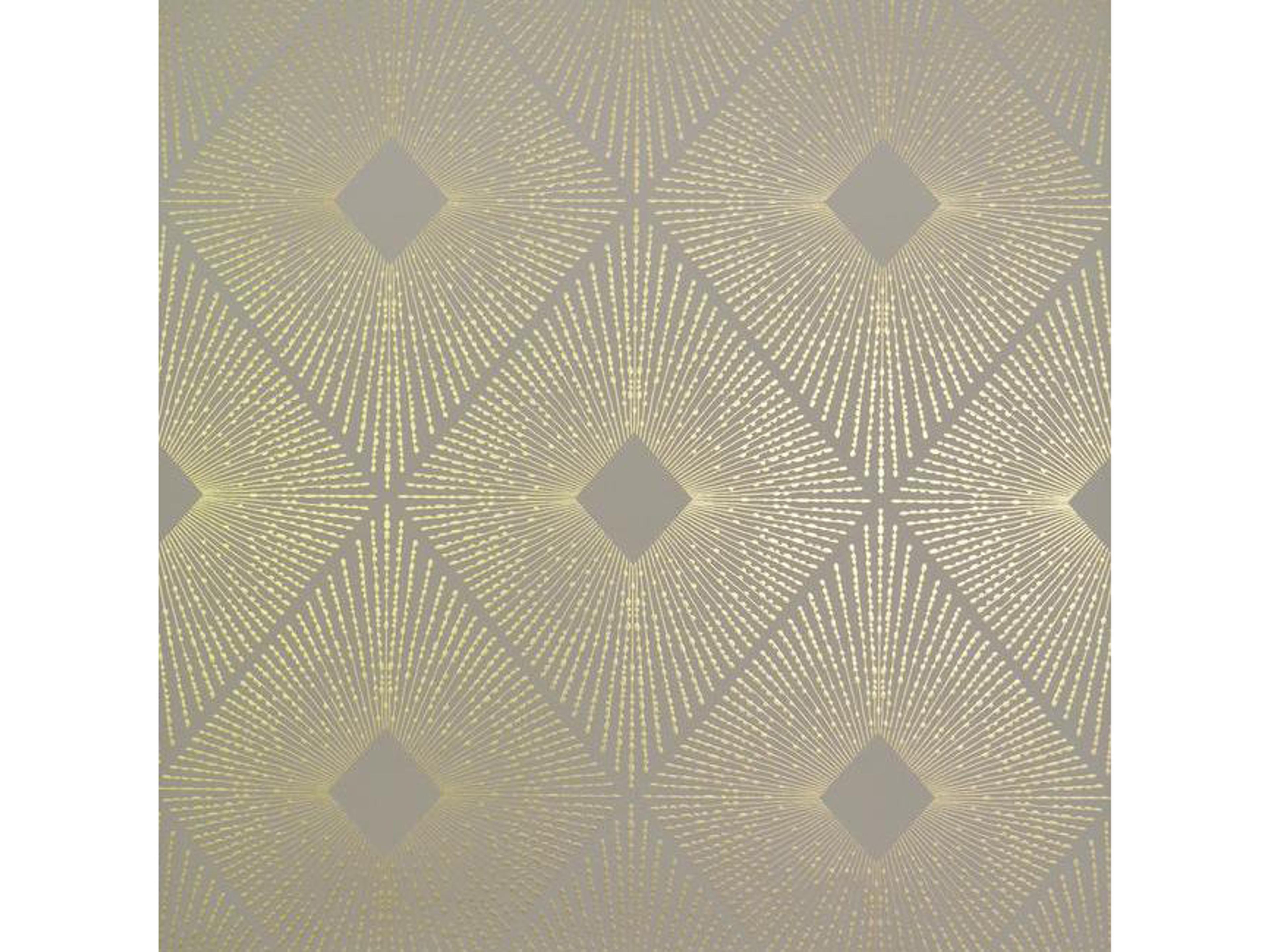 Antonina Vella Modern Metals Harlowe Khaki Gold Wallpaper