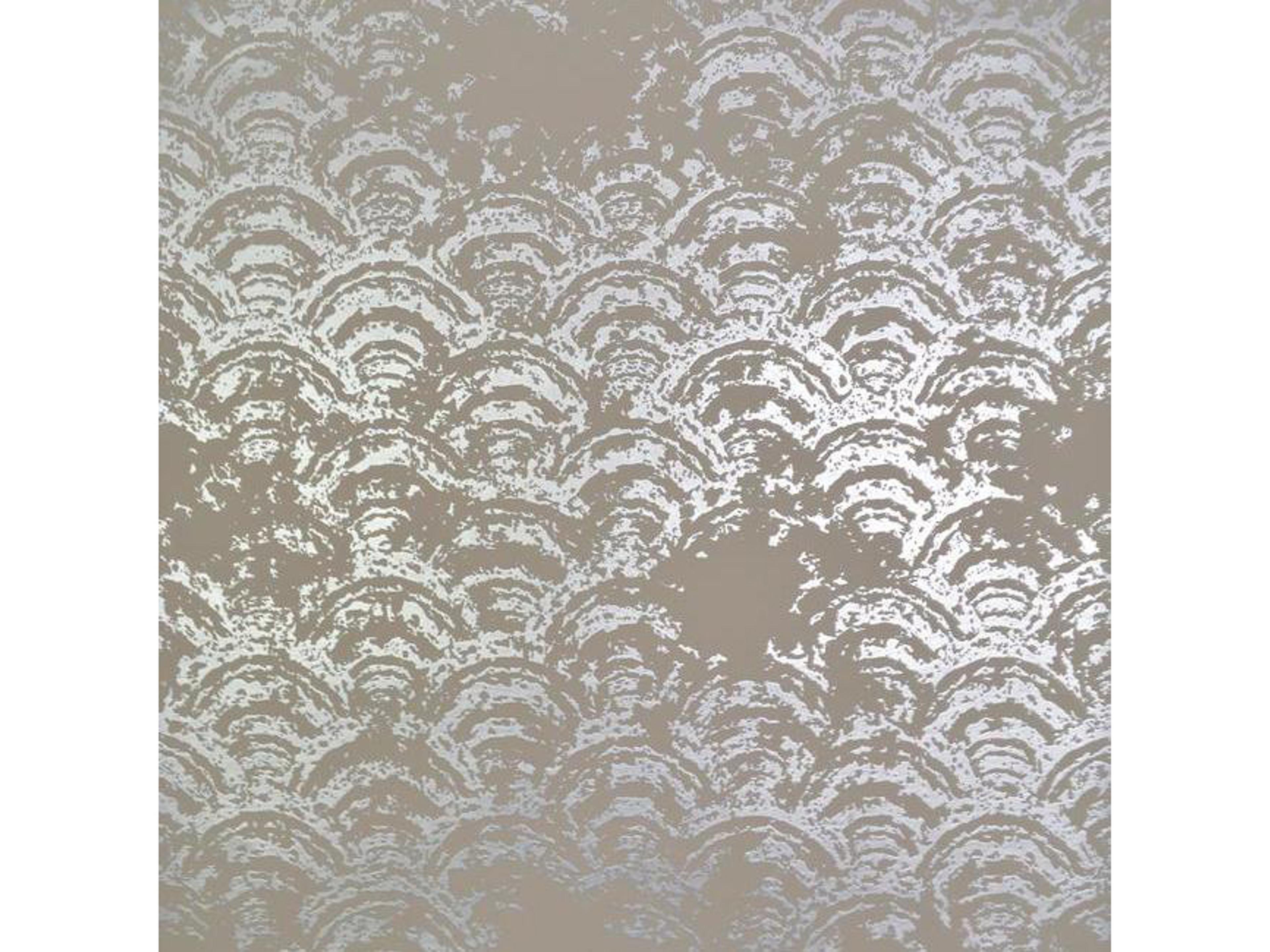 York Wallcoverings Antonina Vella Modern Metals Khaki Silver Eclipse Wallpaper