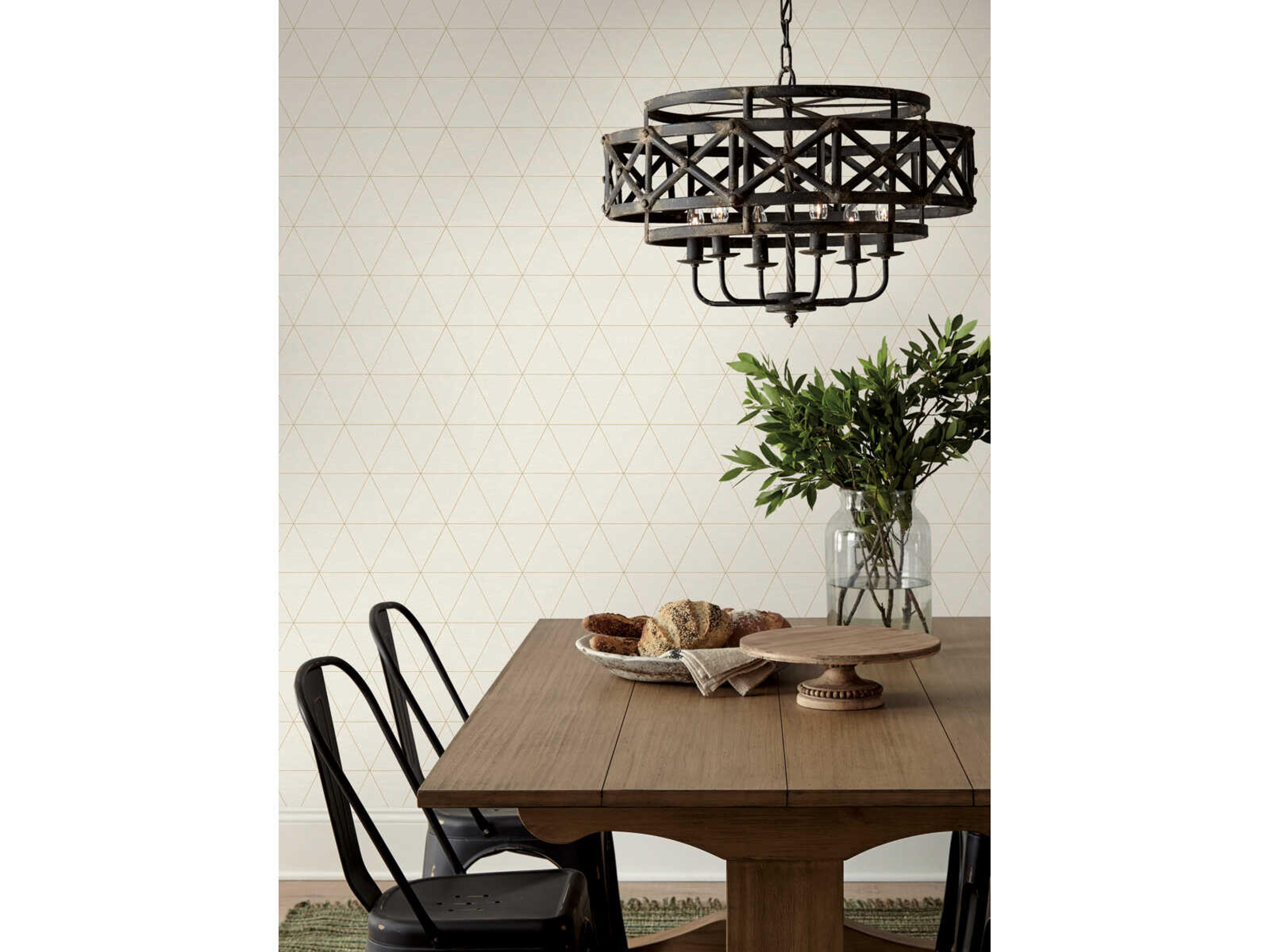 Magnolia Open Sheet Off White Ridge Wallpaper