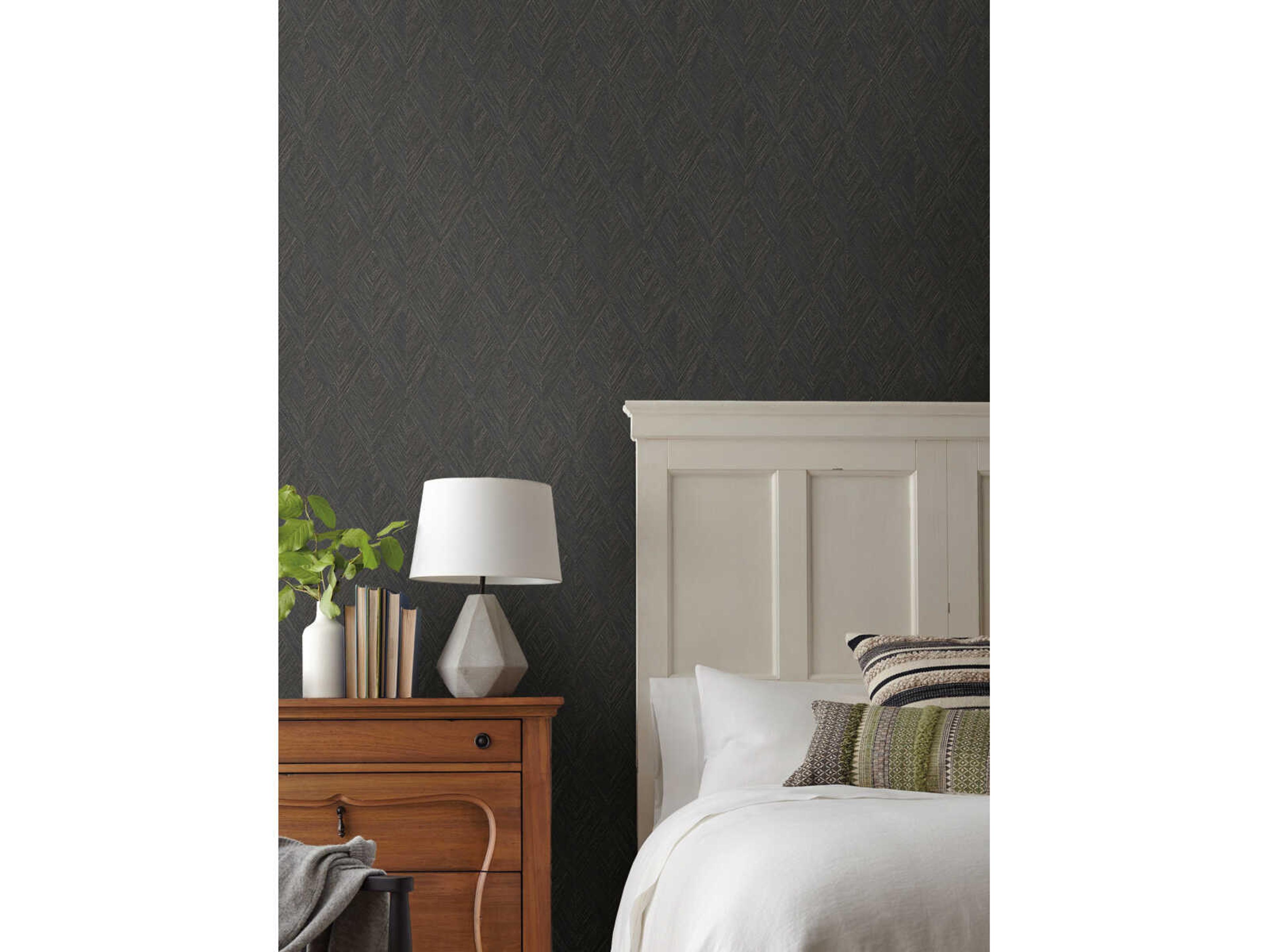 Magnolia Open Sheet Black Belmont Wallpaper