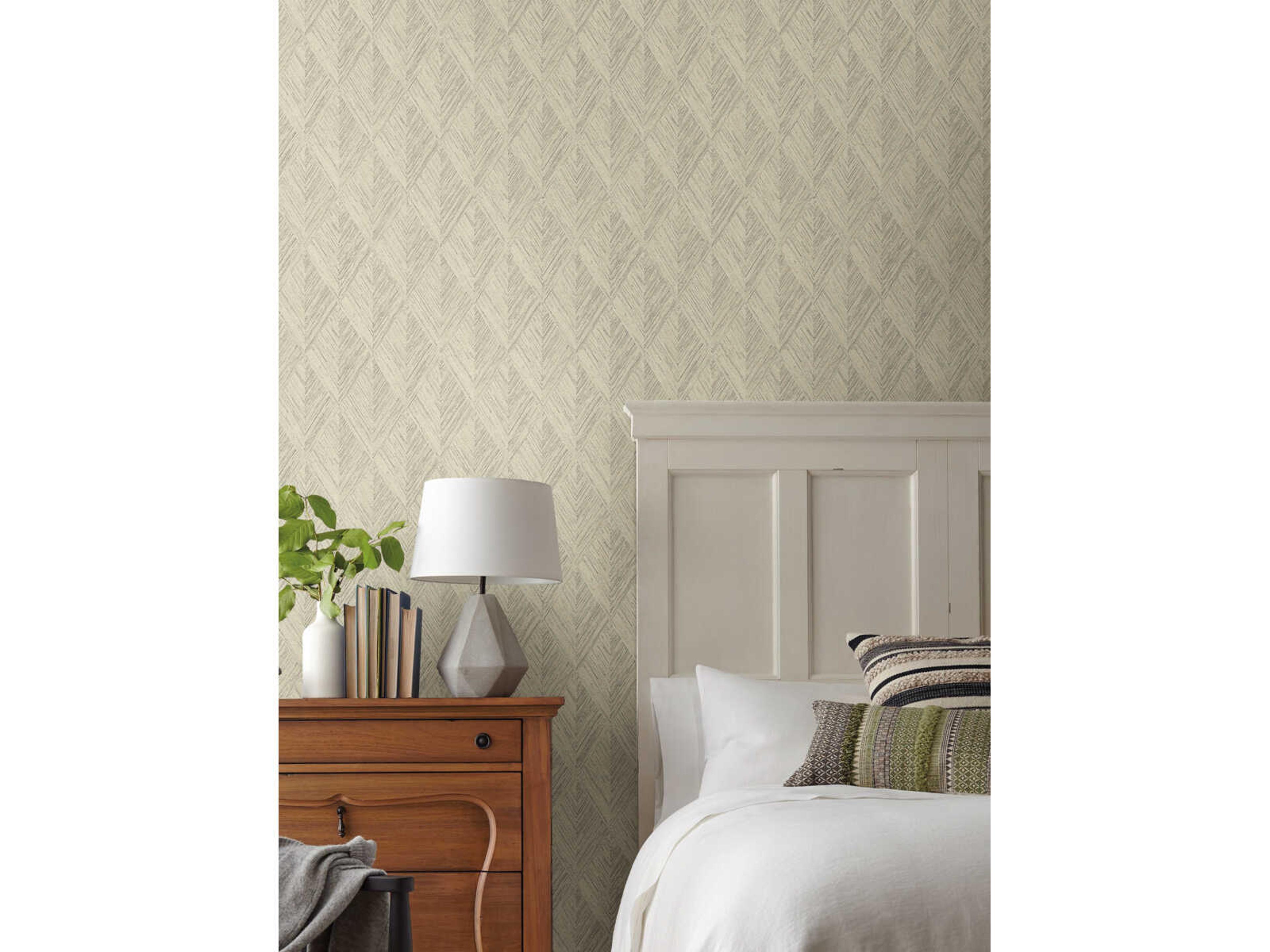 Magnolia Open Sheet Beige Belmont Wallpaper