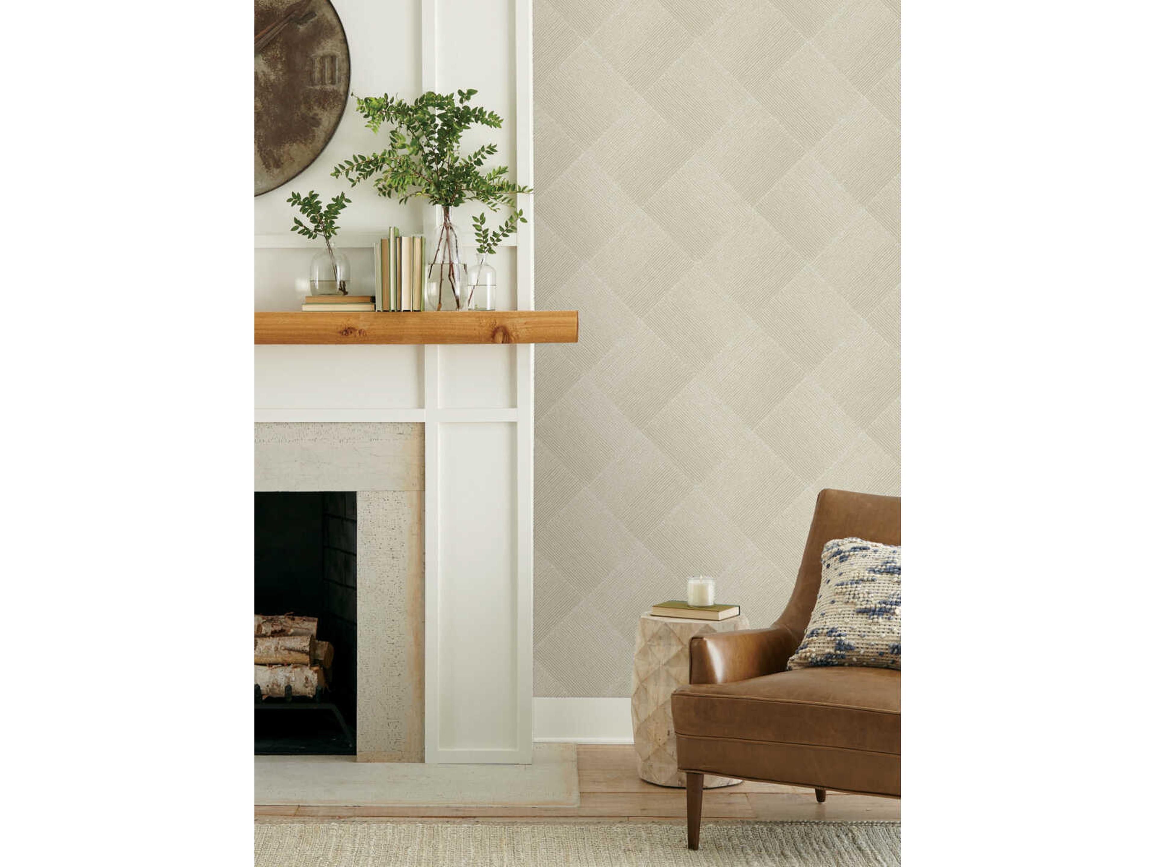 Magnolia Open Sheet Tan Channel Wallpaper