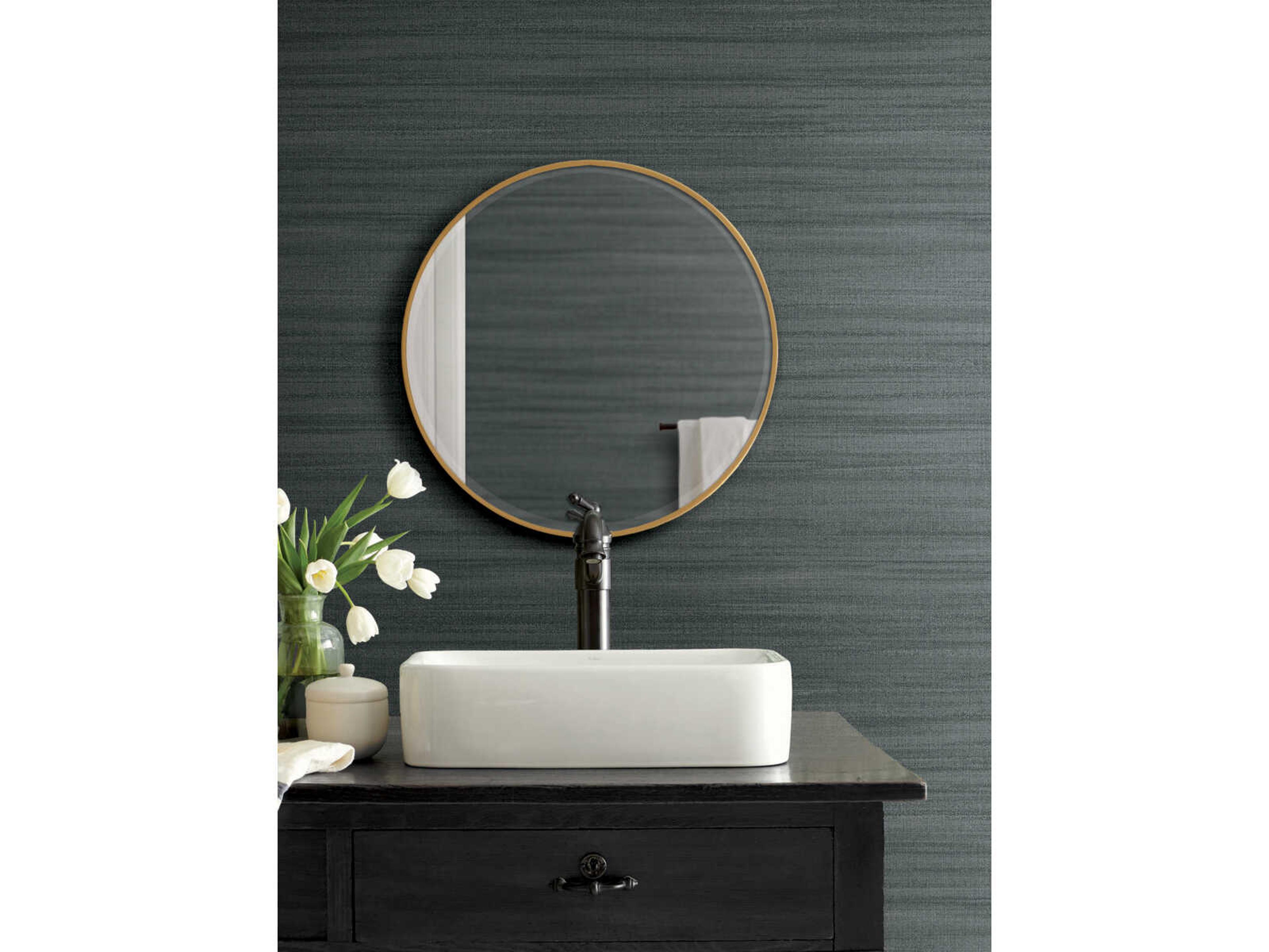 Magnolia Open Sheet Blue Washed Linen Wallpaper