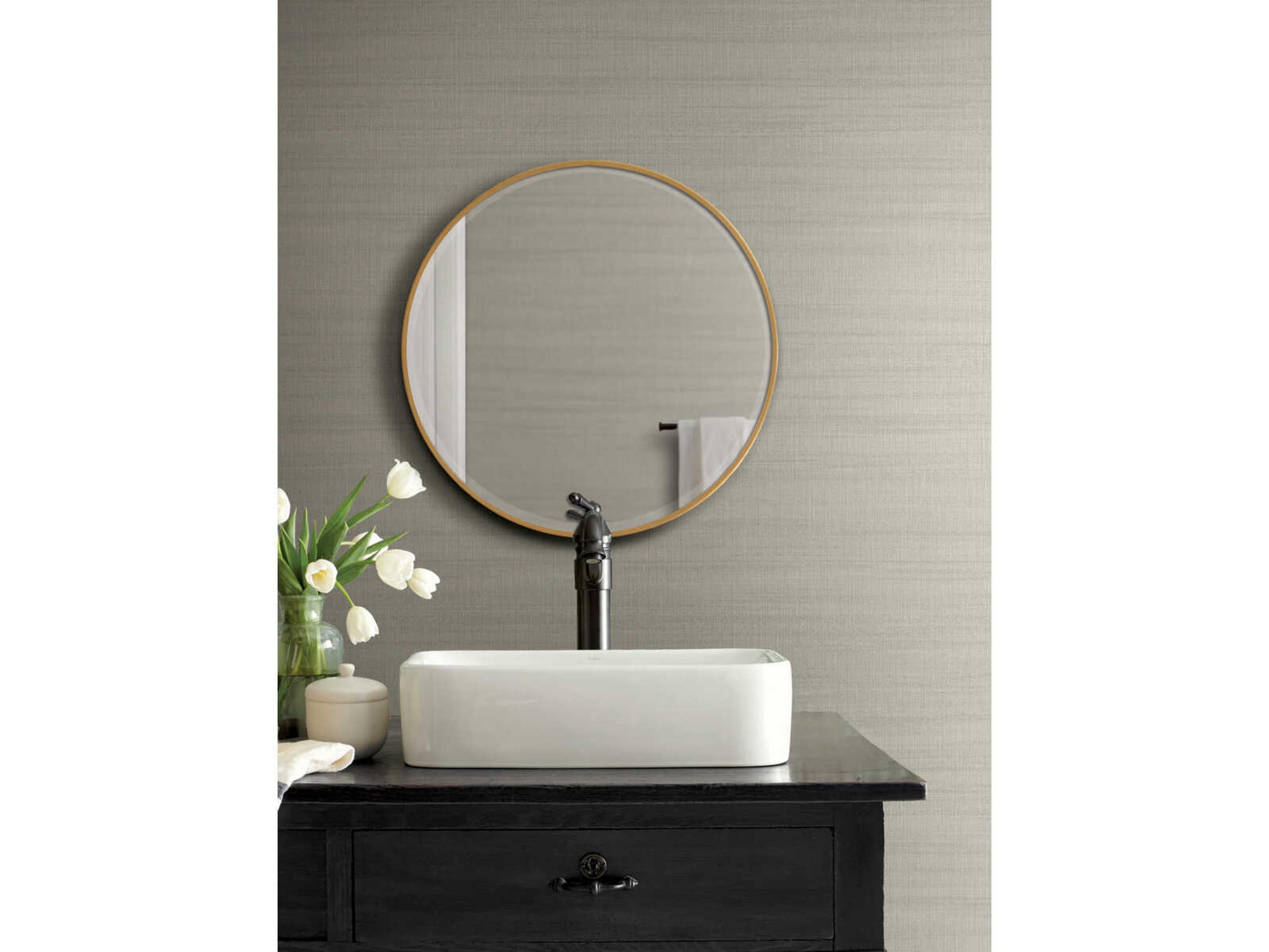 Magnolia Open Sheet Beige Washed Linen Wallpaper