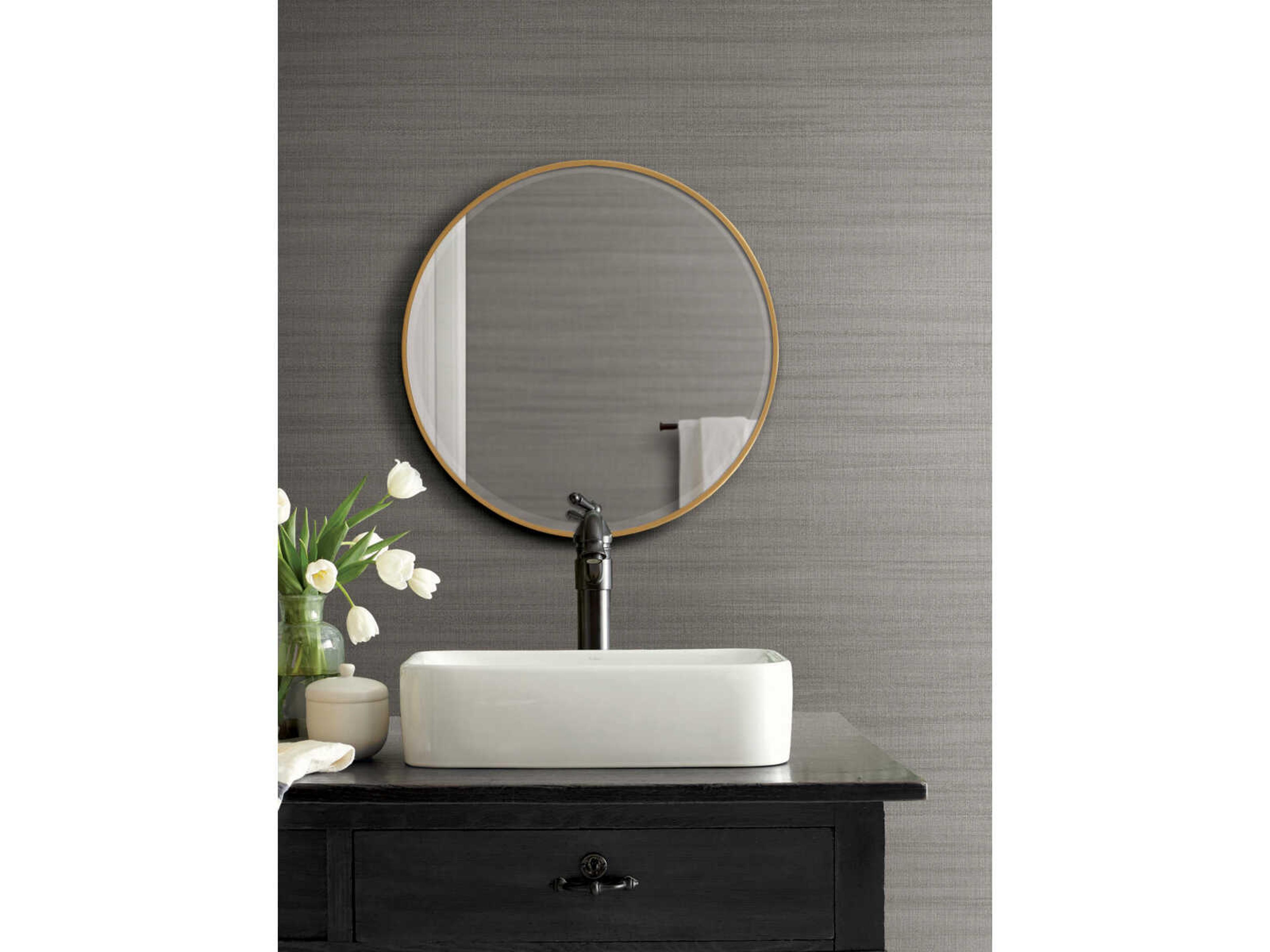 Magnolia Open Sheet Brown Washed Linen Wallpaper