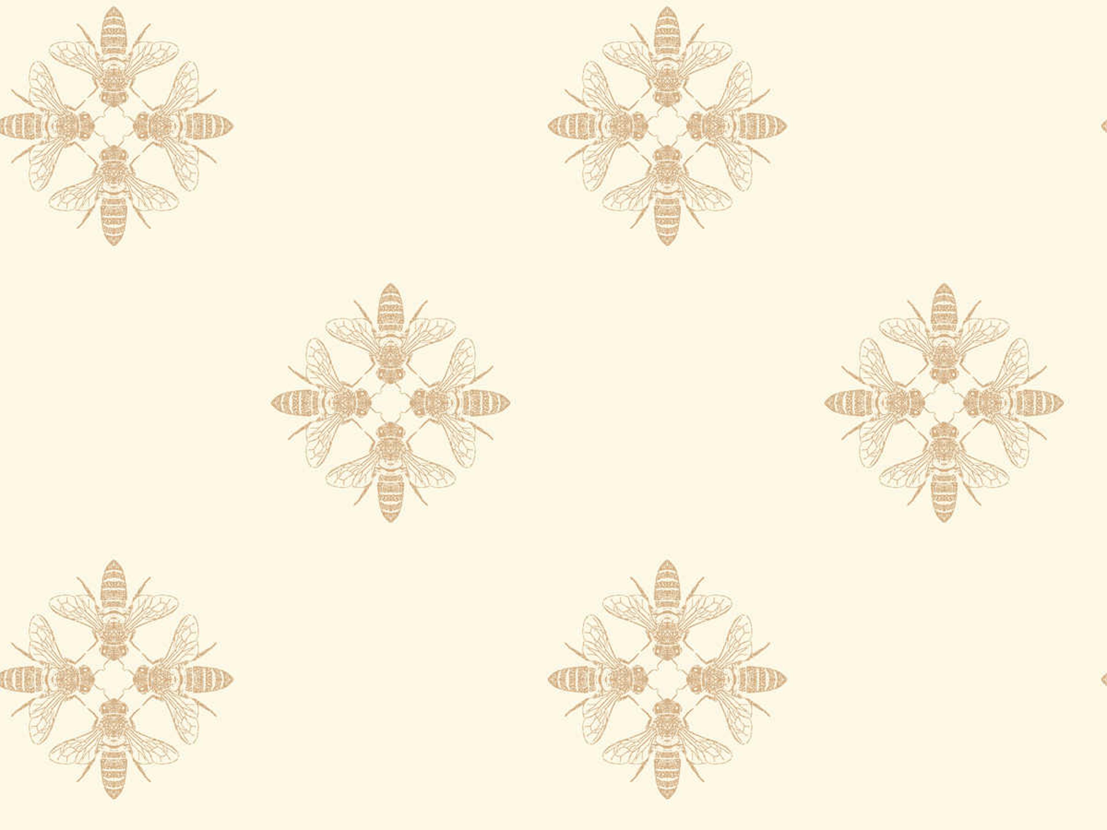 York Wallcoverings Outdoors In Gold / Cream Honey Bee Wallpaper