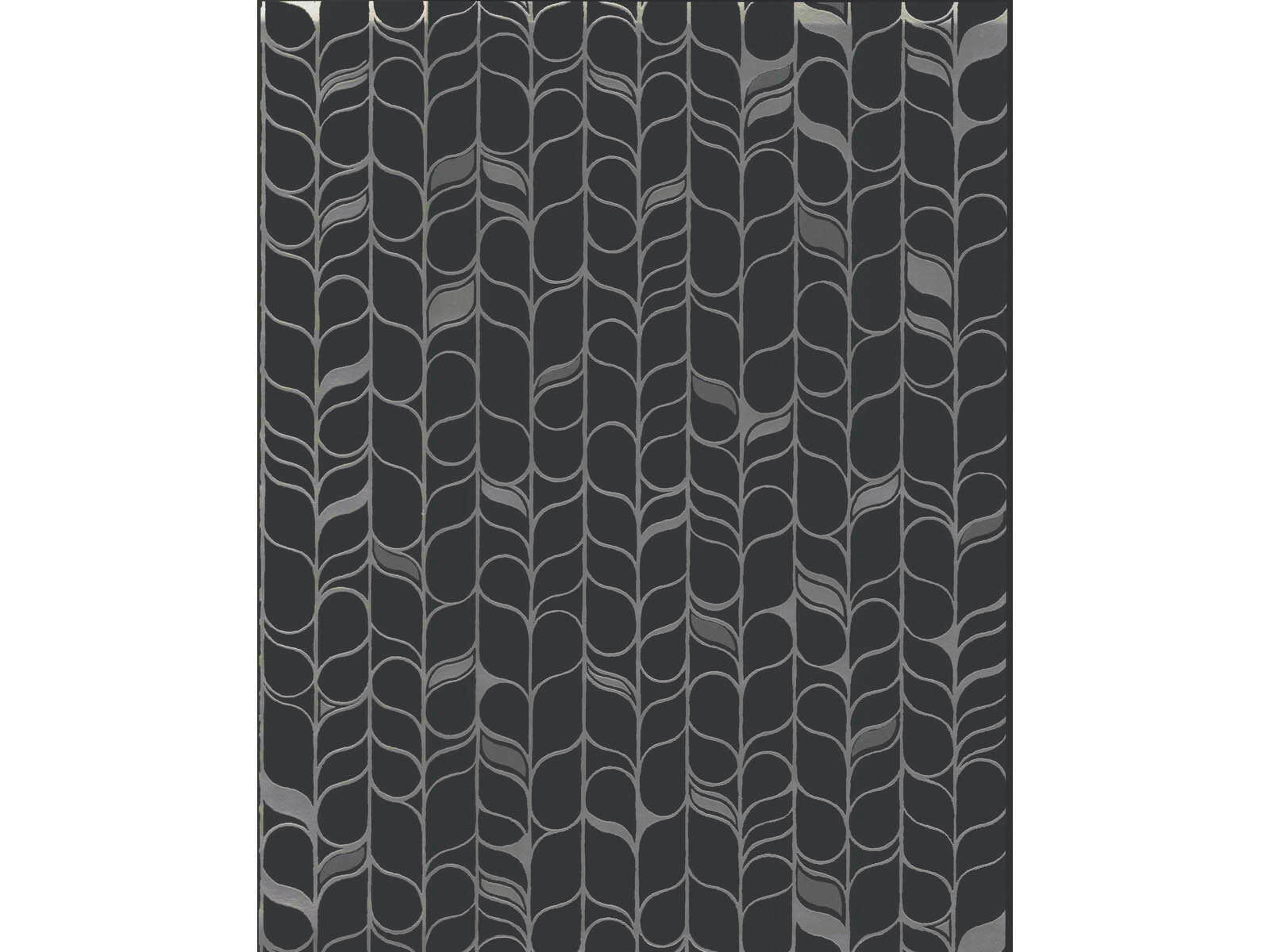 York Wallcoverings Modern Nature 2nd Edition Black Silver Perfect Petals Wallpaper