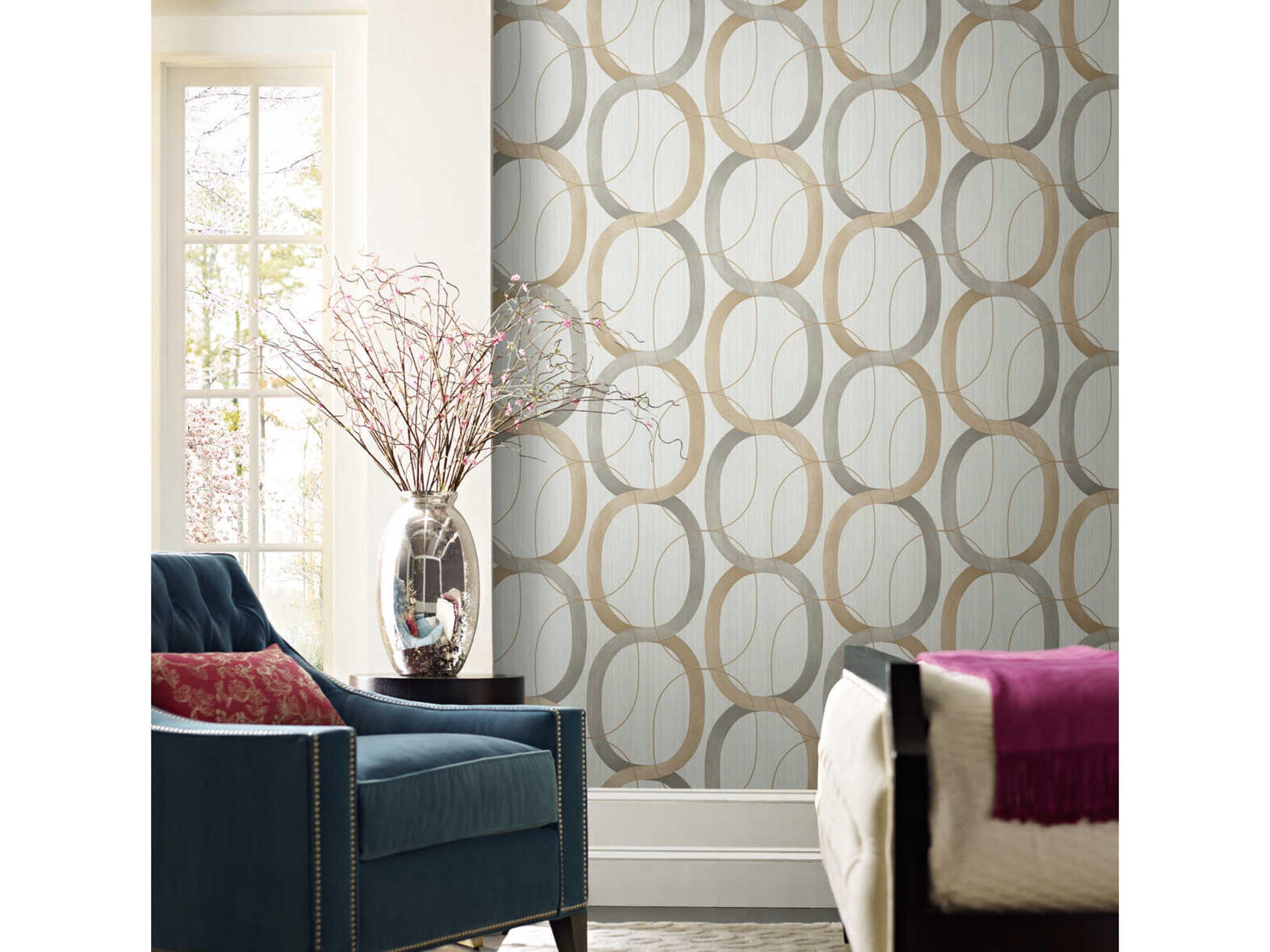 York Wallcoverings Modern Nature 2nd Edition Dark Taupe Interlock Wallpaper