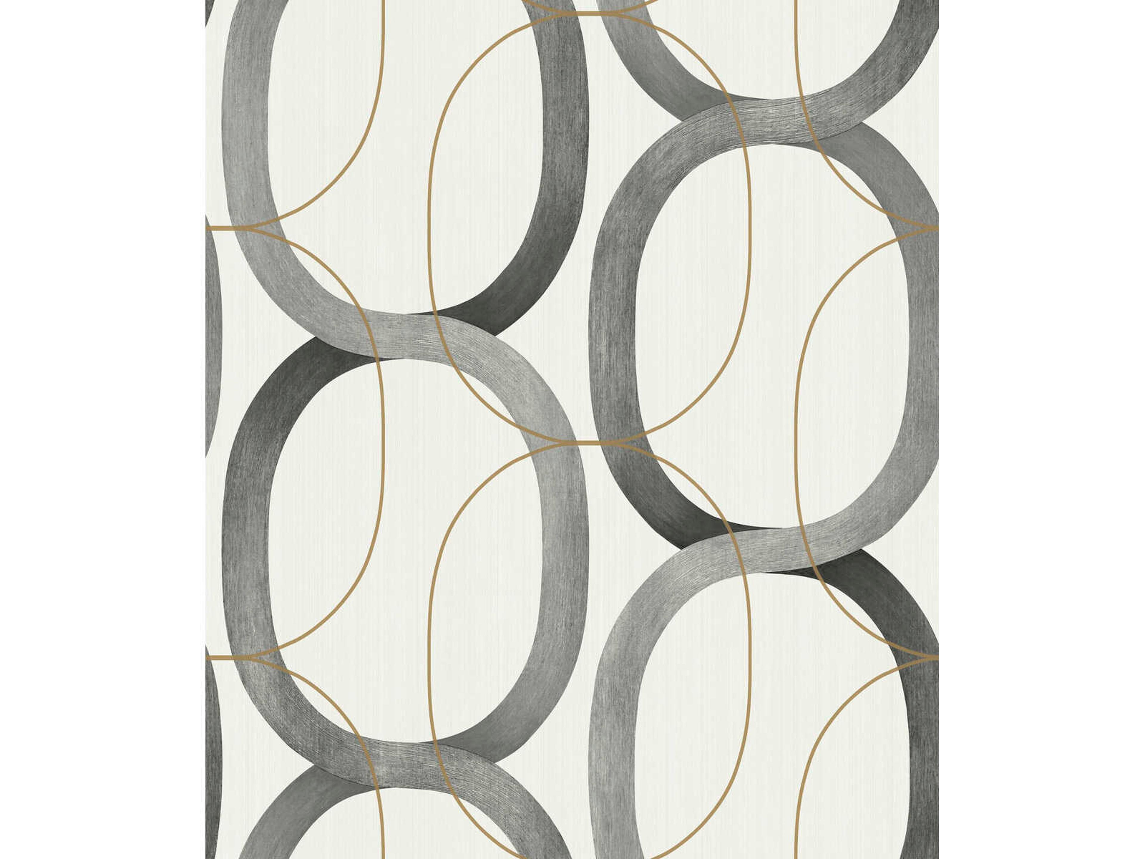 York Wallcoverings Modern Nature 2nd Edition Black Gold Interlock Wallpaper