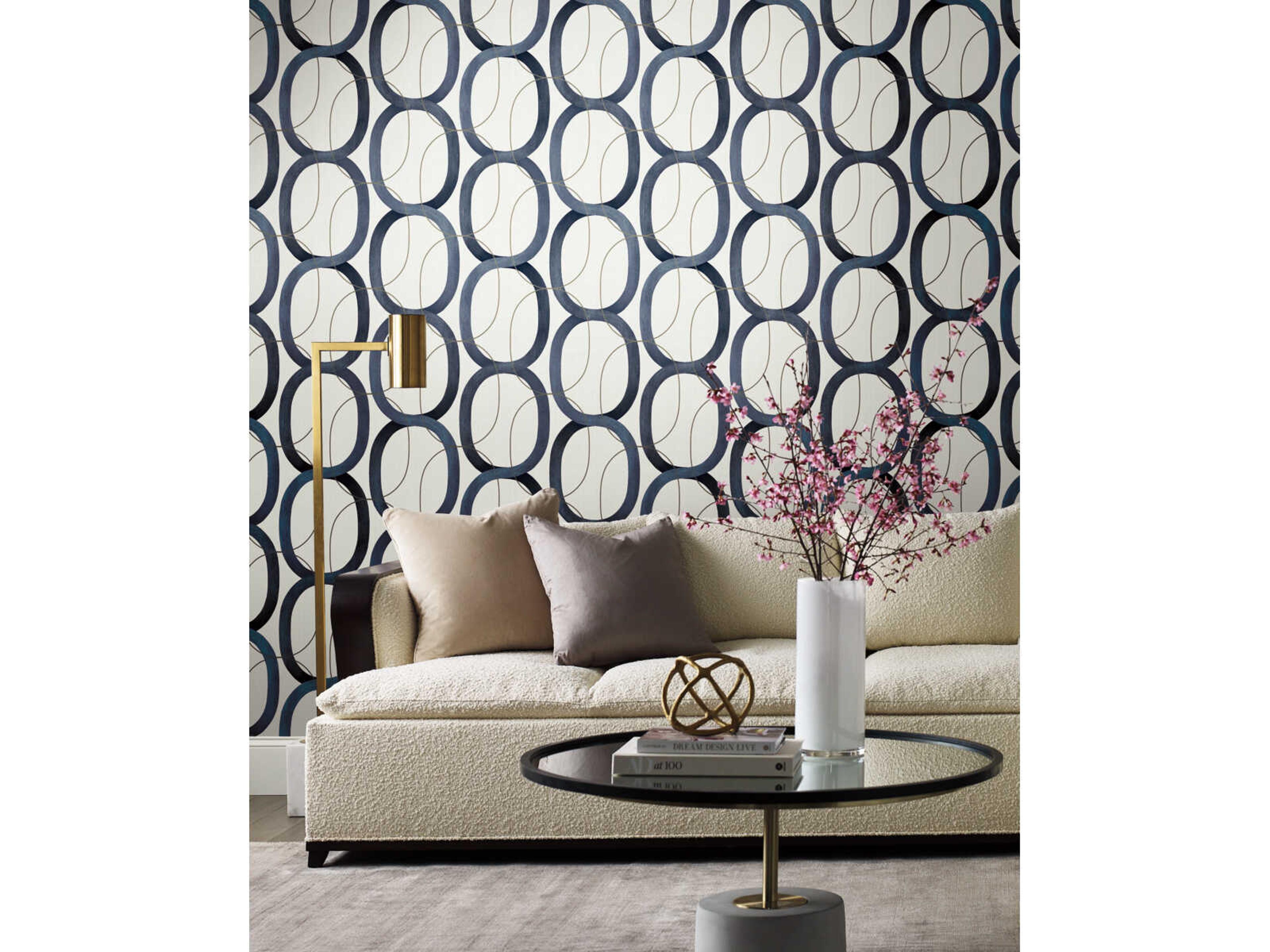 Modern Nature 2nd Edition Navy Interlock Wallpaper