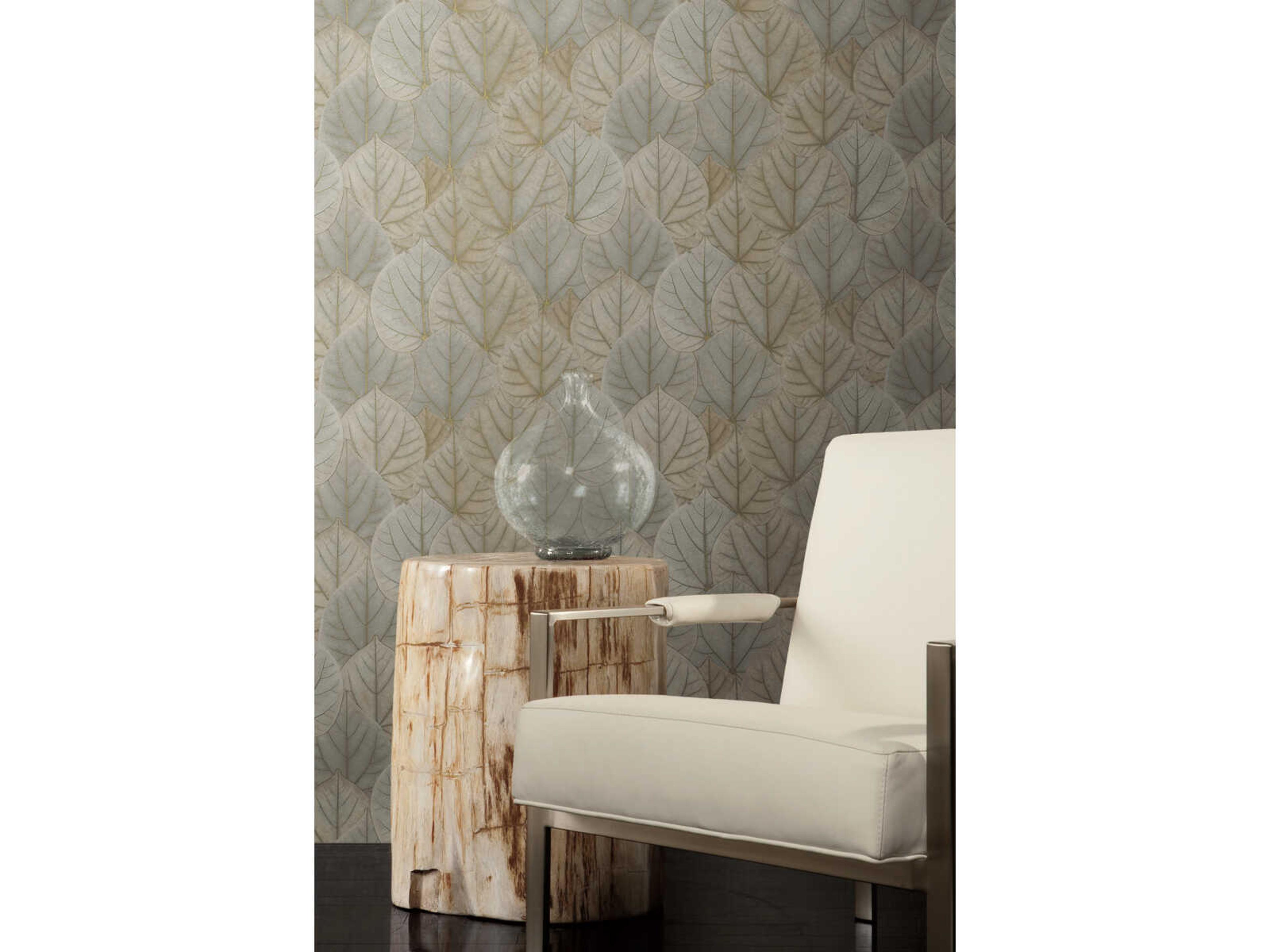 York Wallcoverings Modern Nature 2nd Edition Taupe Leaf Concerto Wallpaper