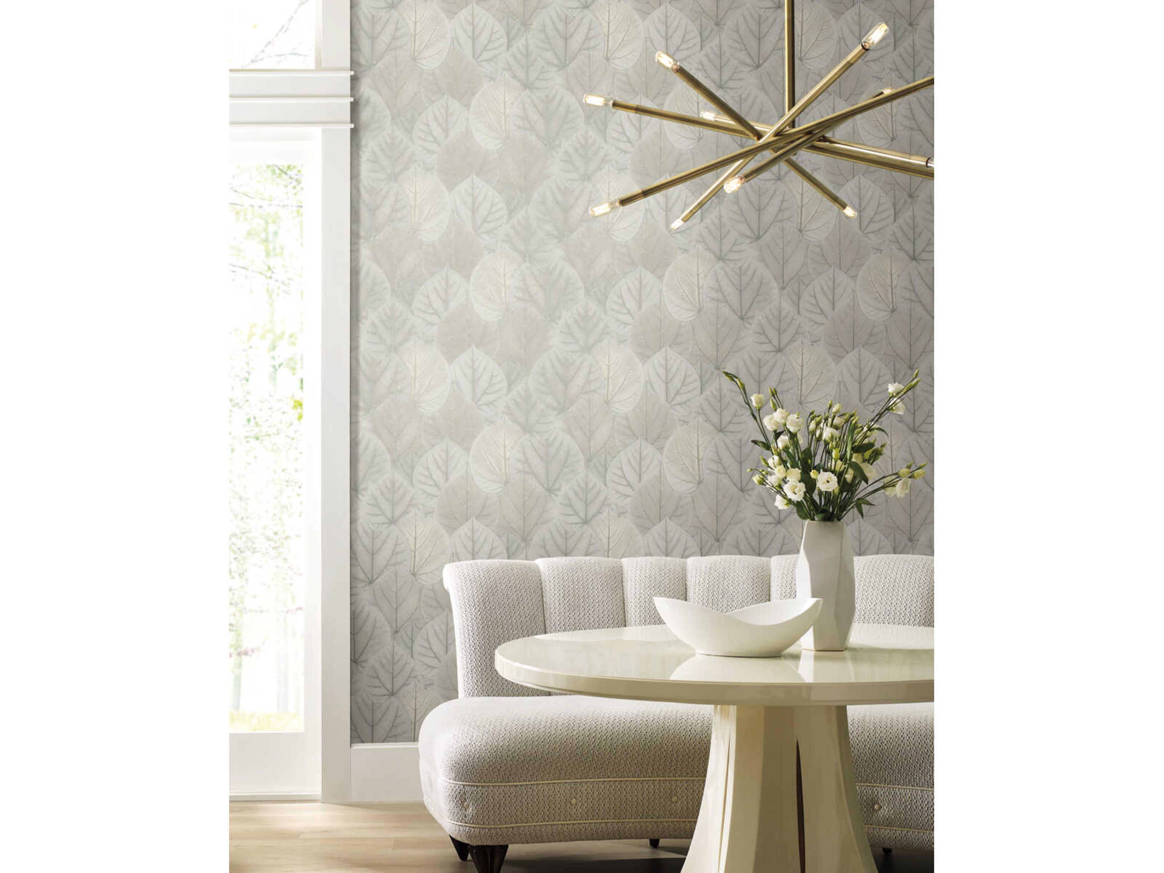 Modern Nature 2nd Edition Grey Leaf Concerto Wallpaper