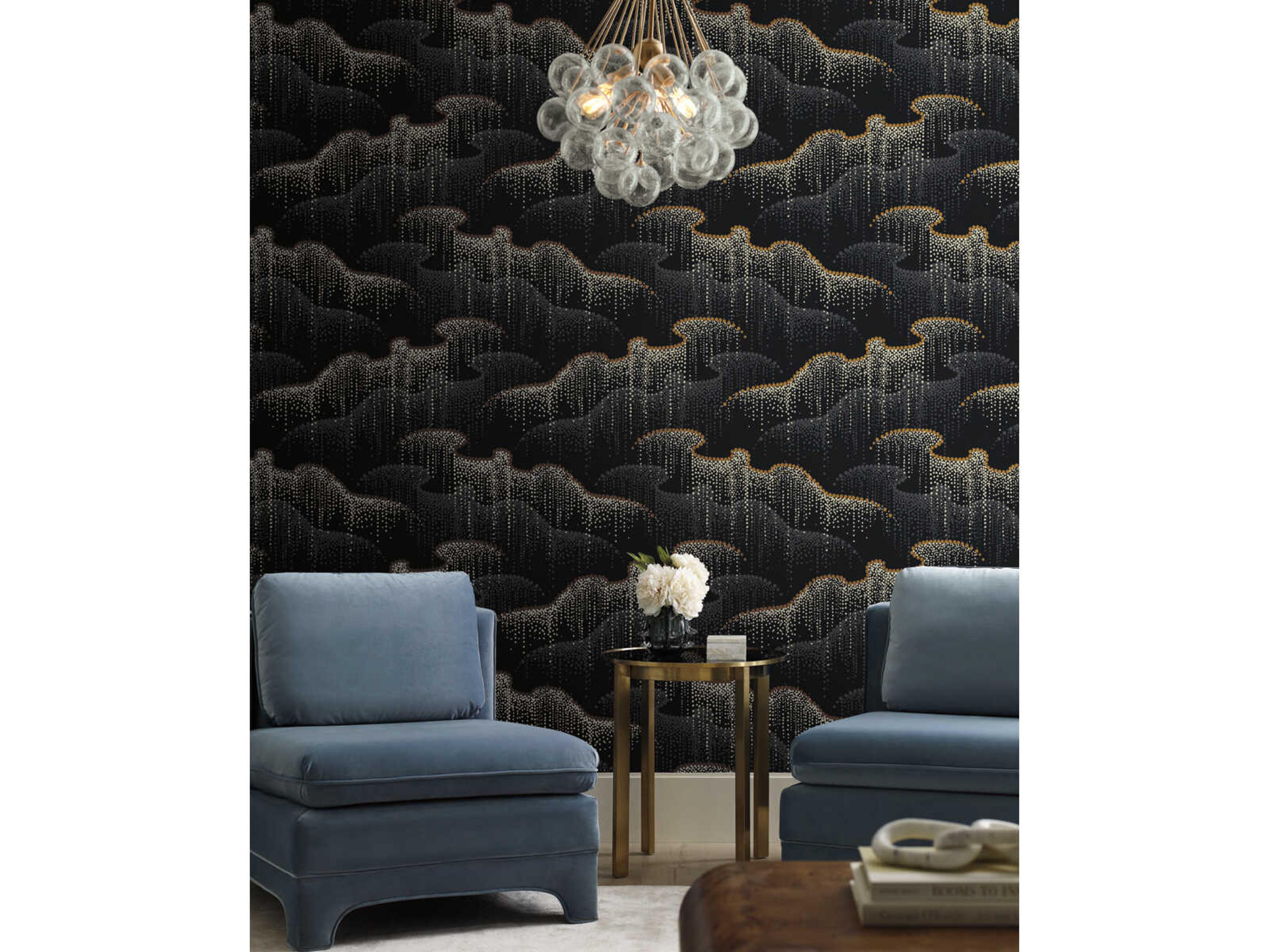 Modern Nature 2nd Edition Black Moonlight Pearls Wallpaper