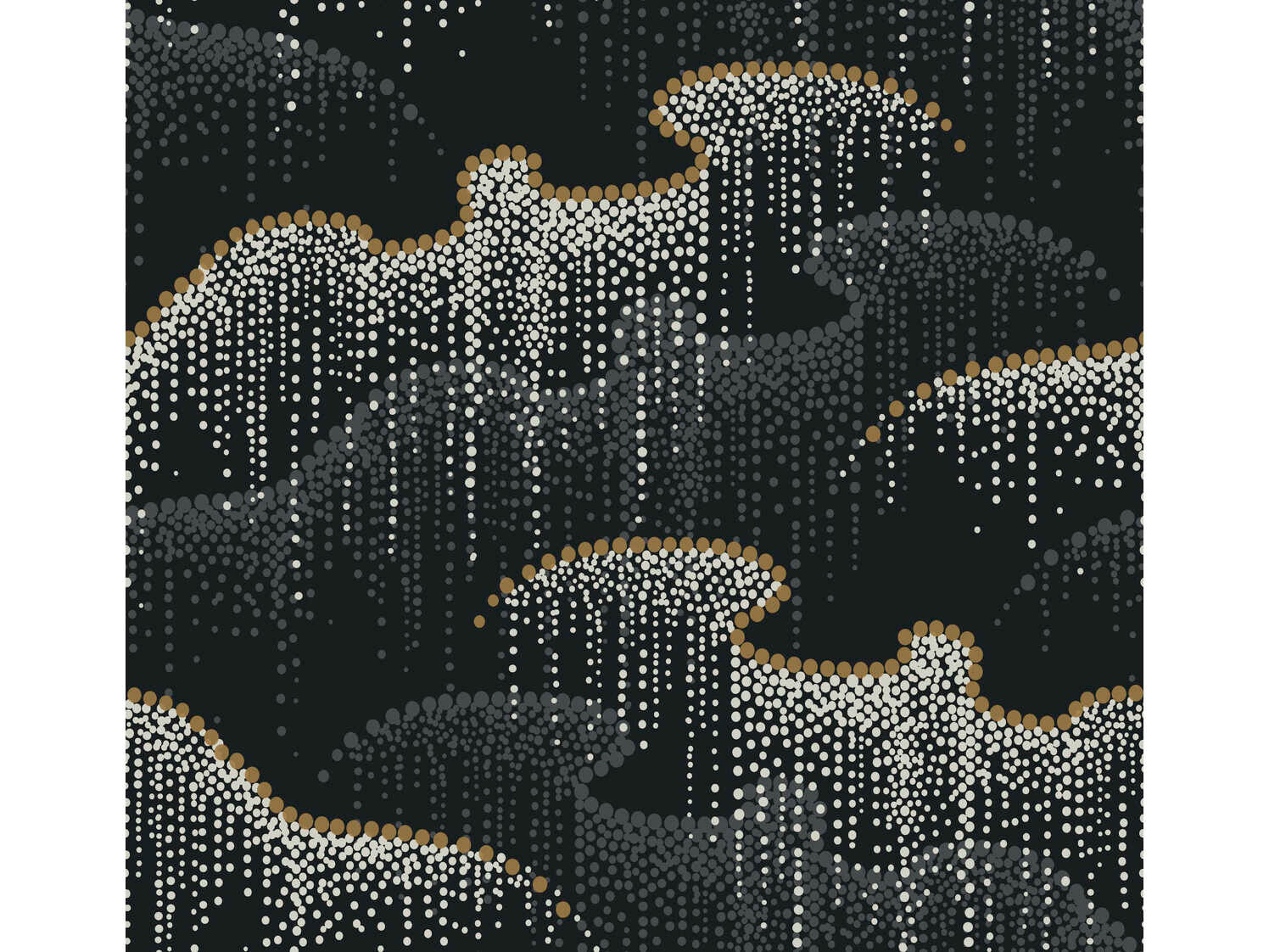 York Wallcoverings Modern Nature 2nd Edition Black Moonlight Pearls Wallpaper