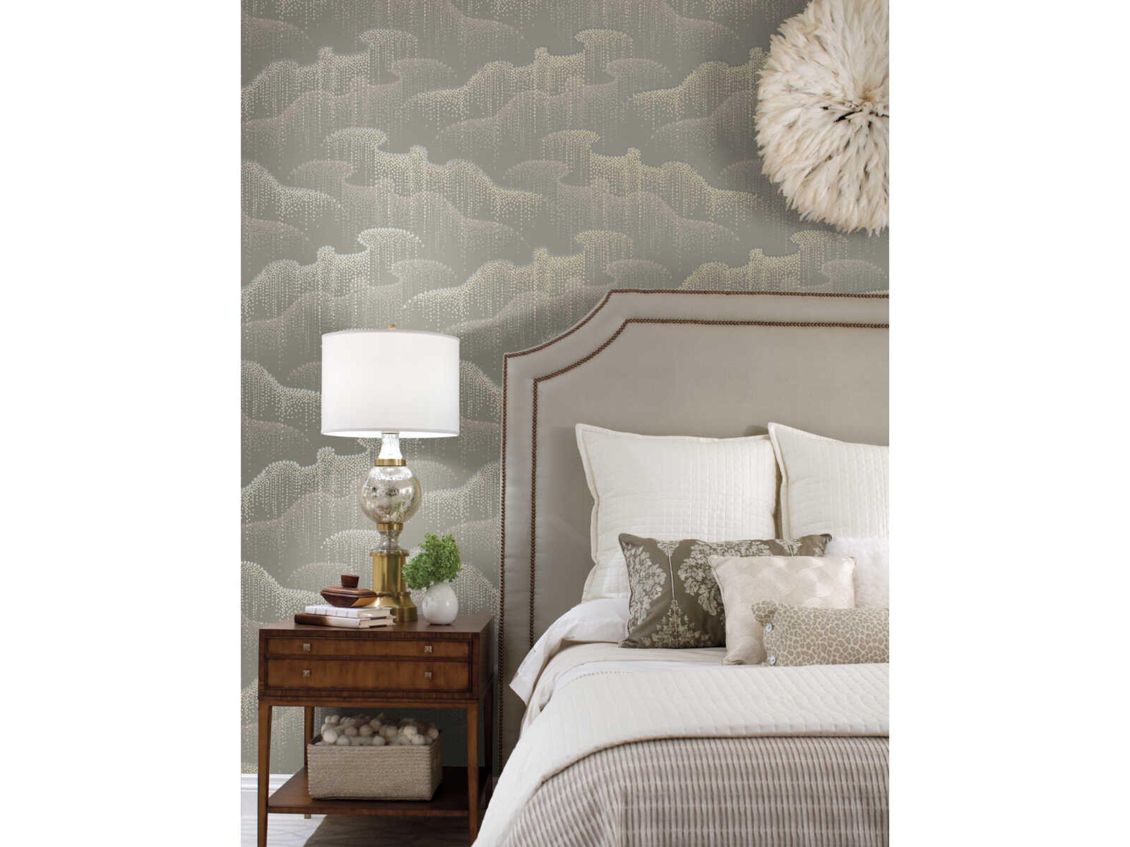 York Wallcoverings Modern Nature 2nd Edition Taupe Moonlight Pearls Wallpaper