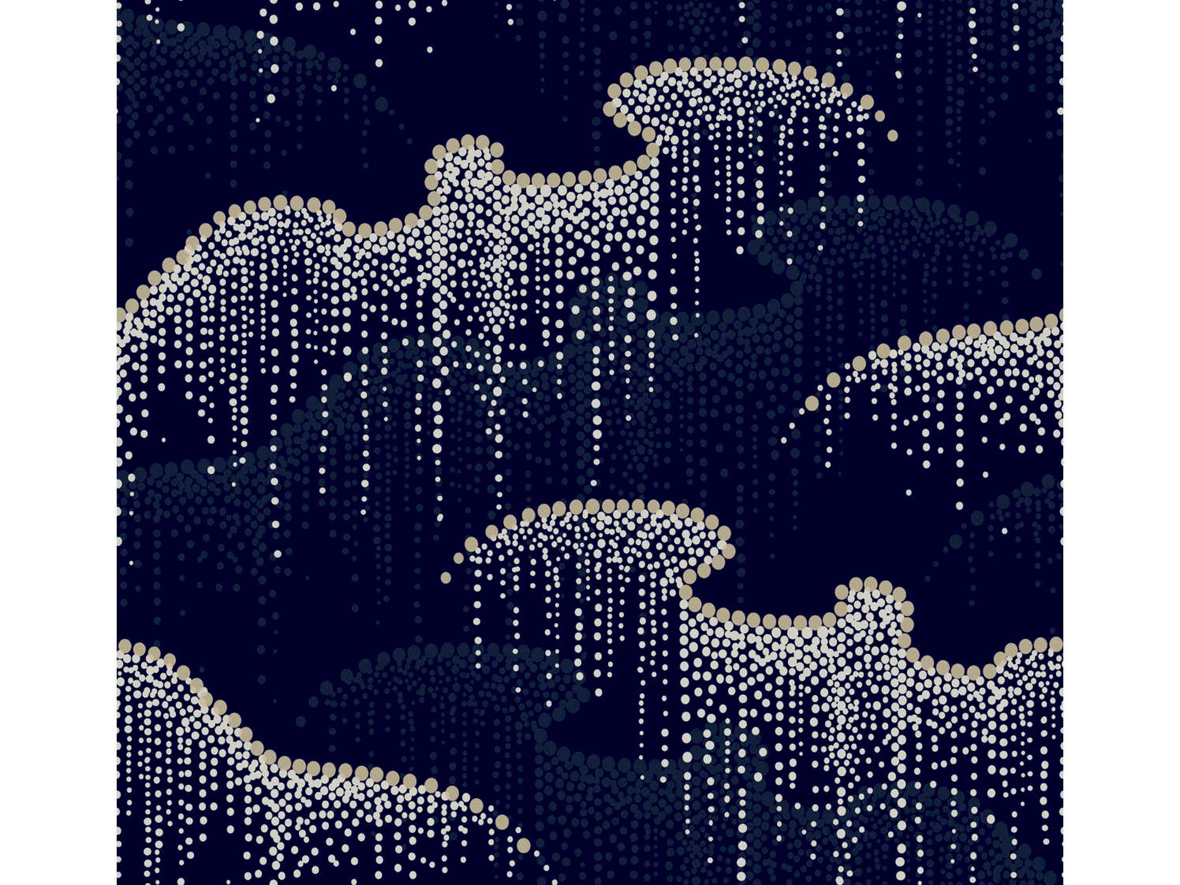 York Wallcoverings Modern Nature 2nd Edition Navy Moonlight Pearls Wallpaper