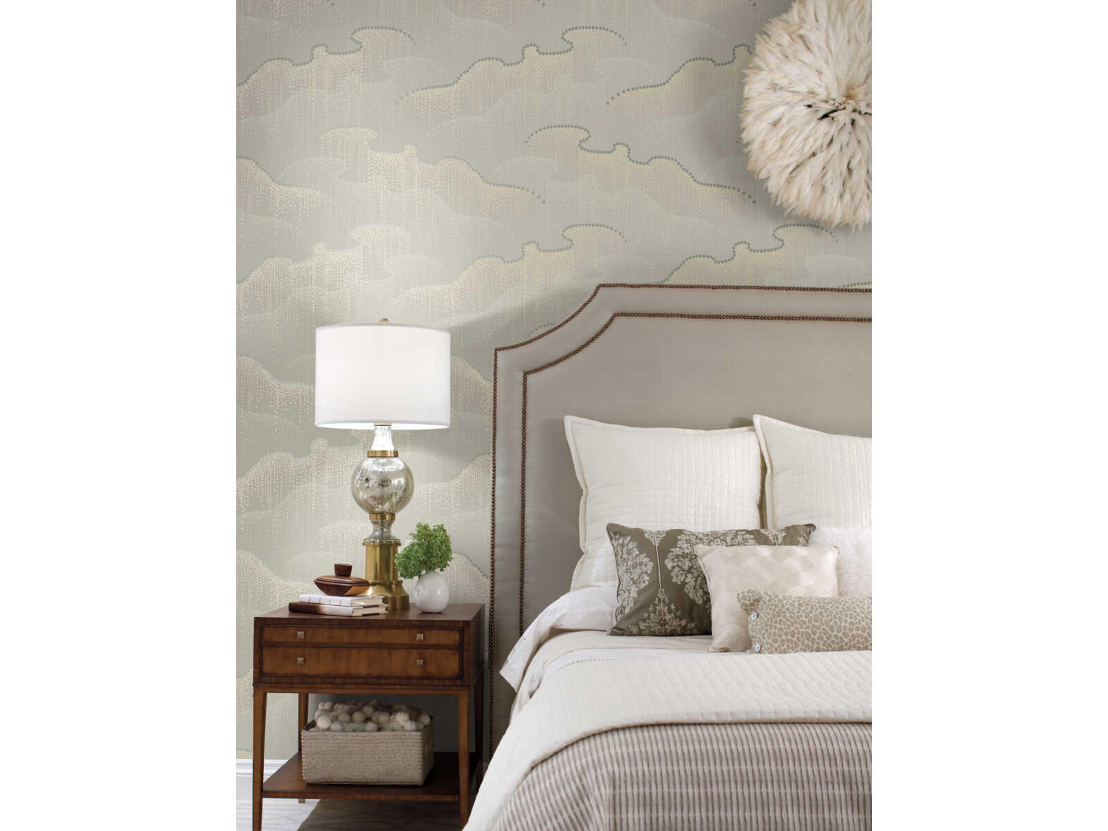 York Wallcoverings Modern Nature 2nd Edition Light Taupe Moonglight Pearls Wallpaper