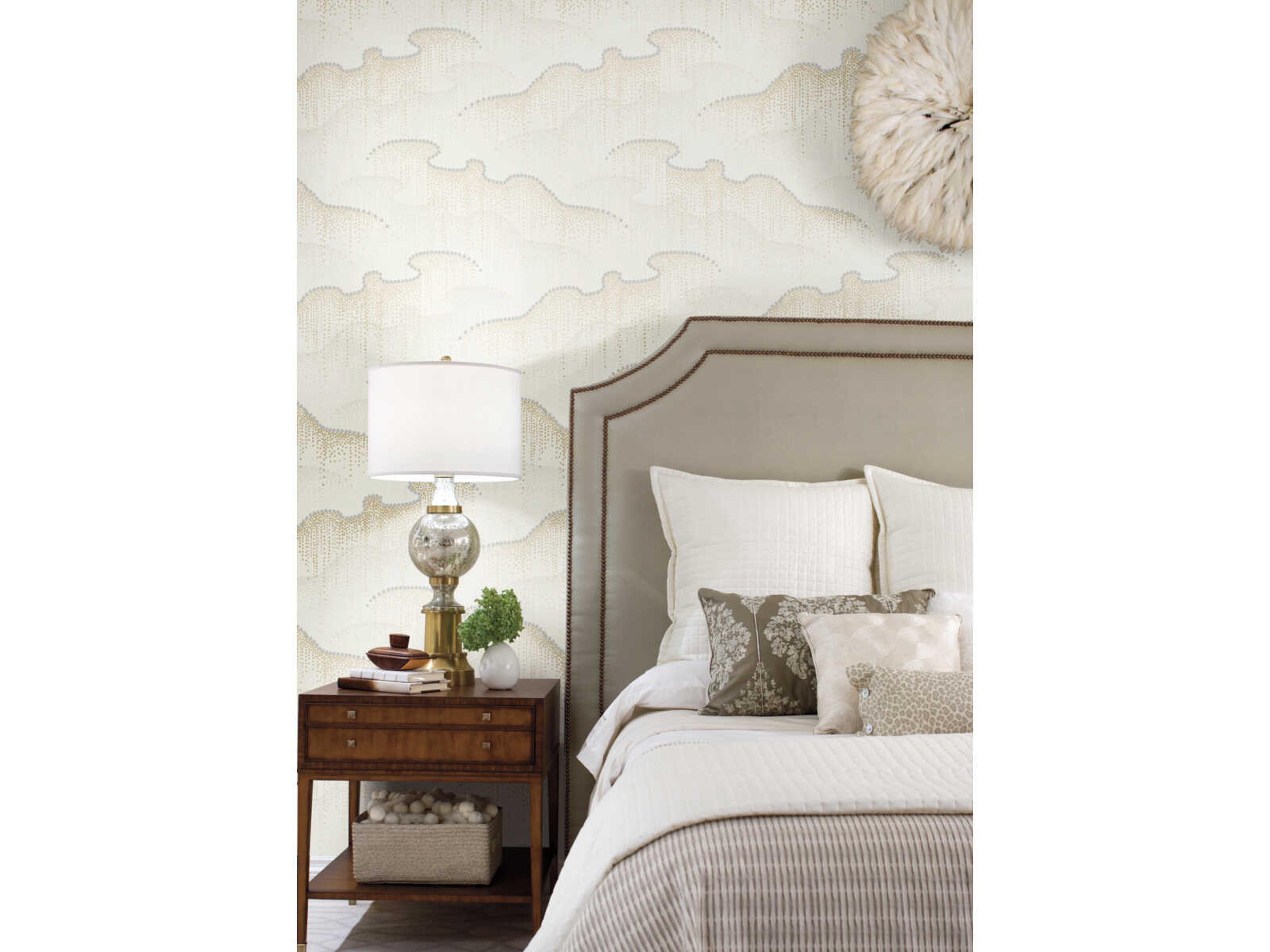 York Wallcoverings Modern Nature 2nd Edition Cream Moonlight Pearls Wallpaper