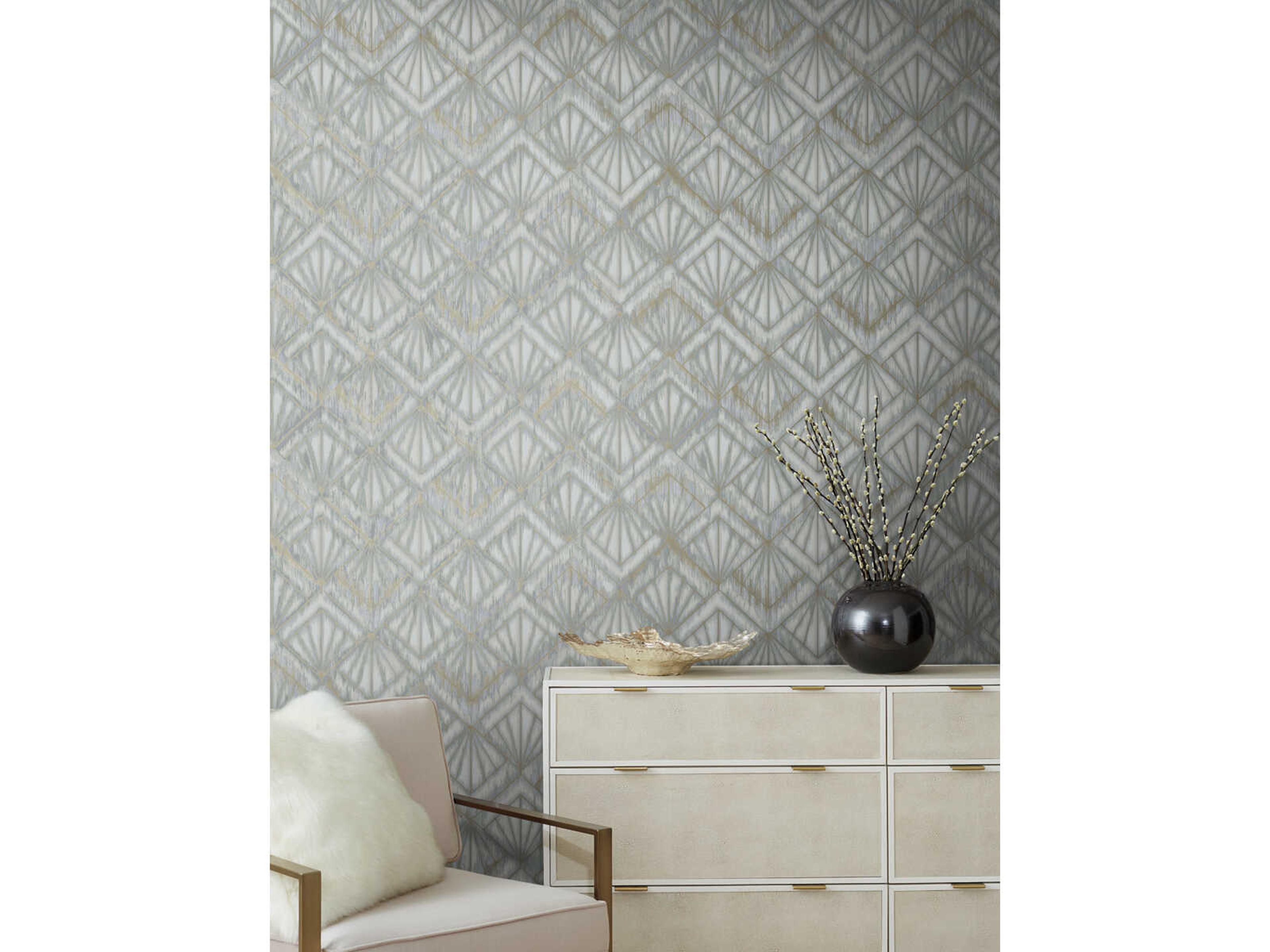 York Wallcoverings Modern Nature 2nd Edition Blue Grey Modern Shell Wallpaper