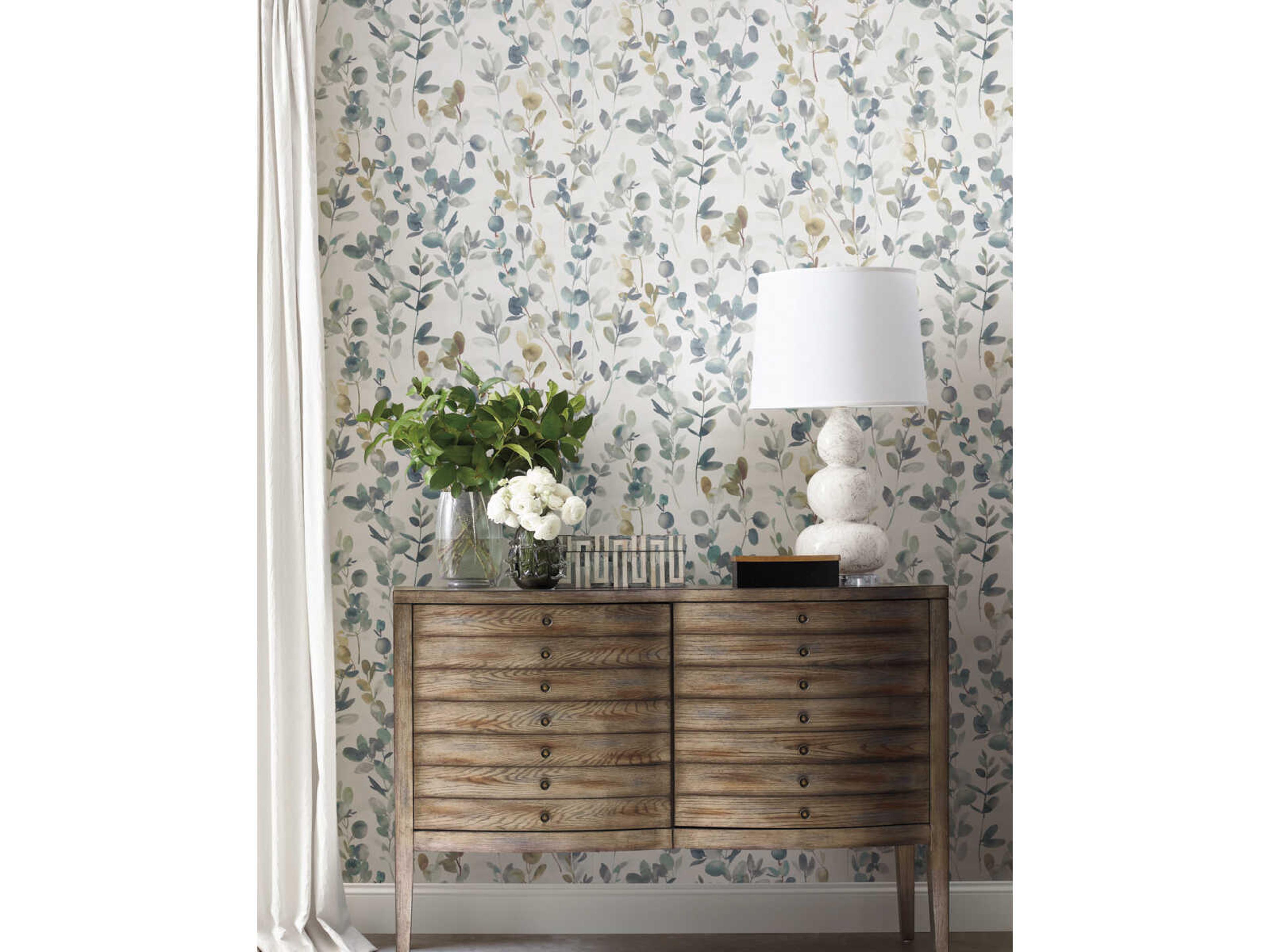 York Wallcoverings Modern Nature 2nd Edition Turquoise Joyful Eucalyptus Wallpaper