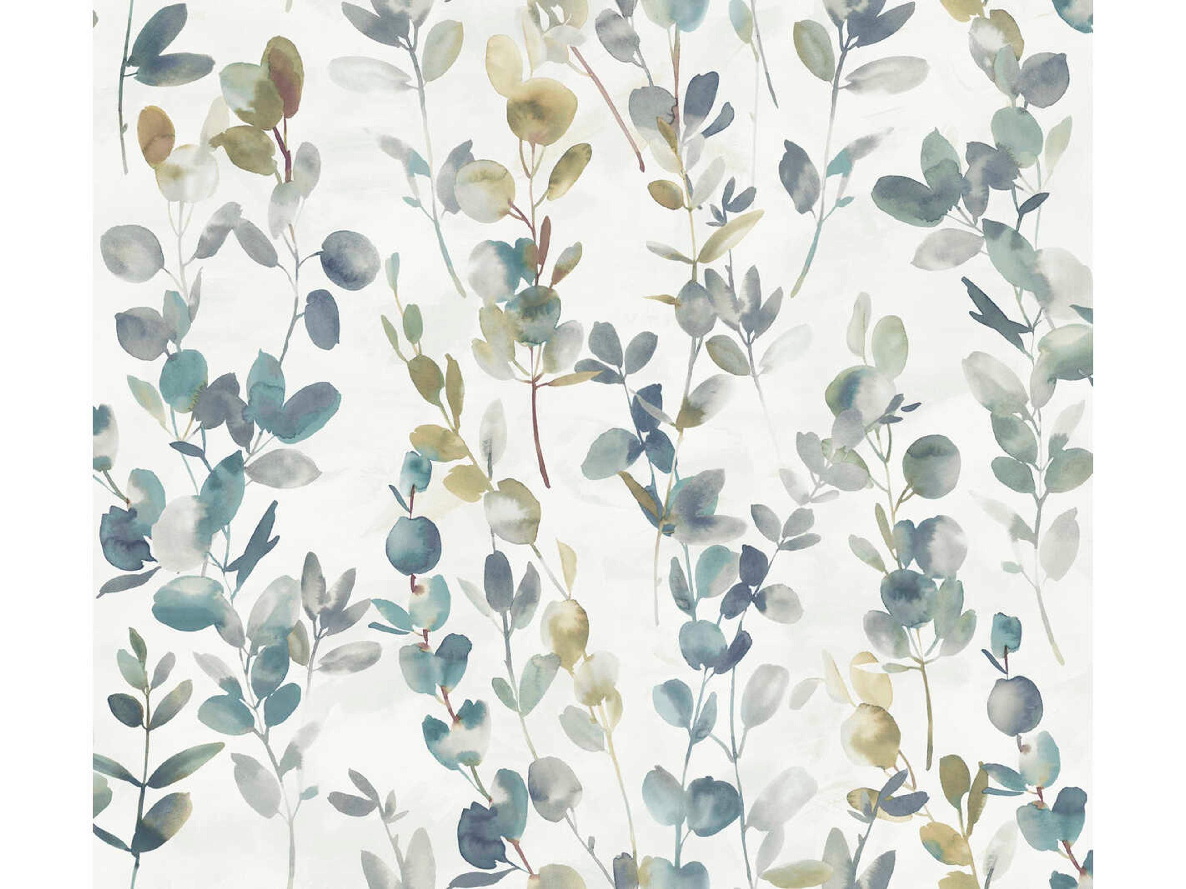 York Wallcoverings Modern Nature 2nd Edition Turquoise Joyful Eucalyptus Wallpaper