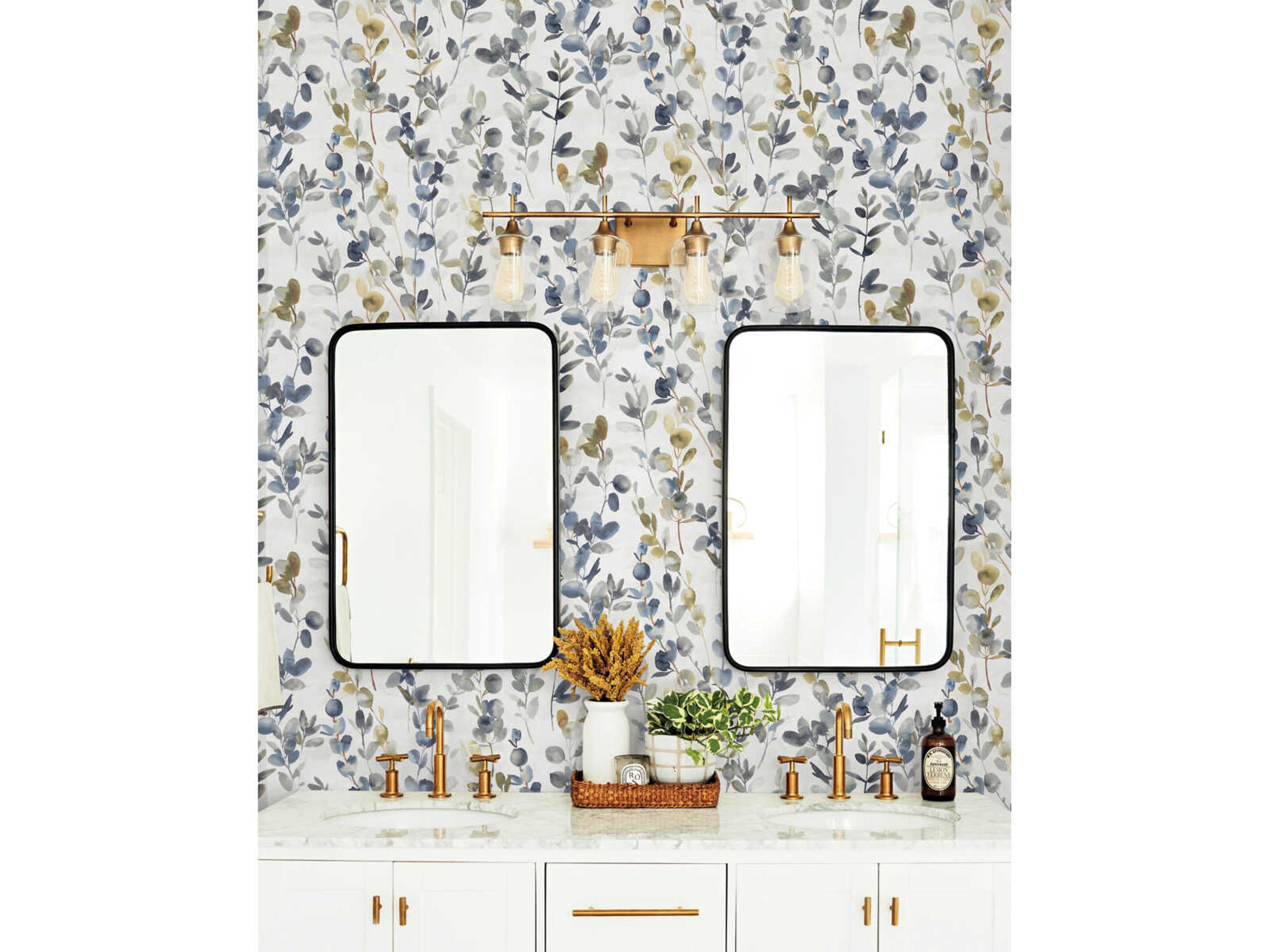 Modern Nature 2nd Edition Navy Joyful Eucalyptus Wallpaper