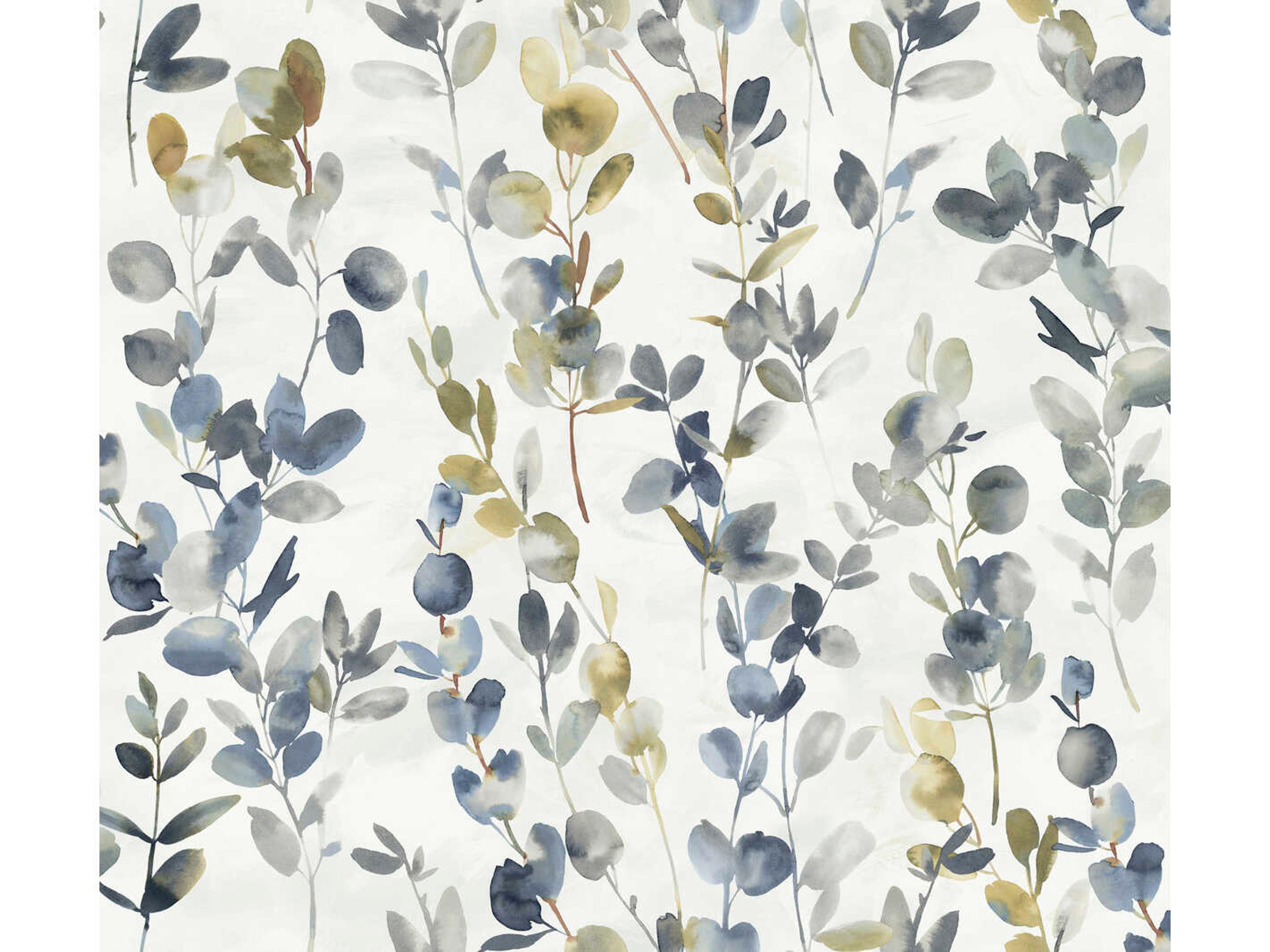 York Wallcoverings Modern Nature 2nd Edition Navy Joyful Eucalyptus Wallpaper