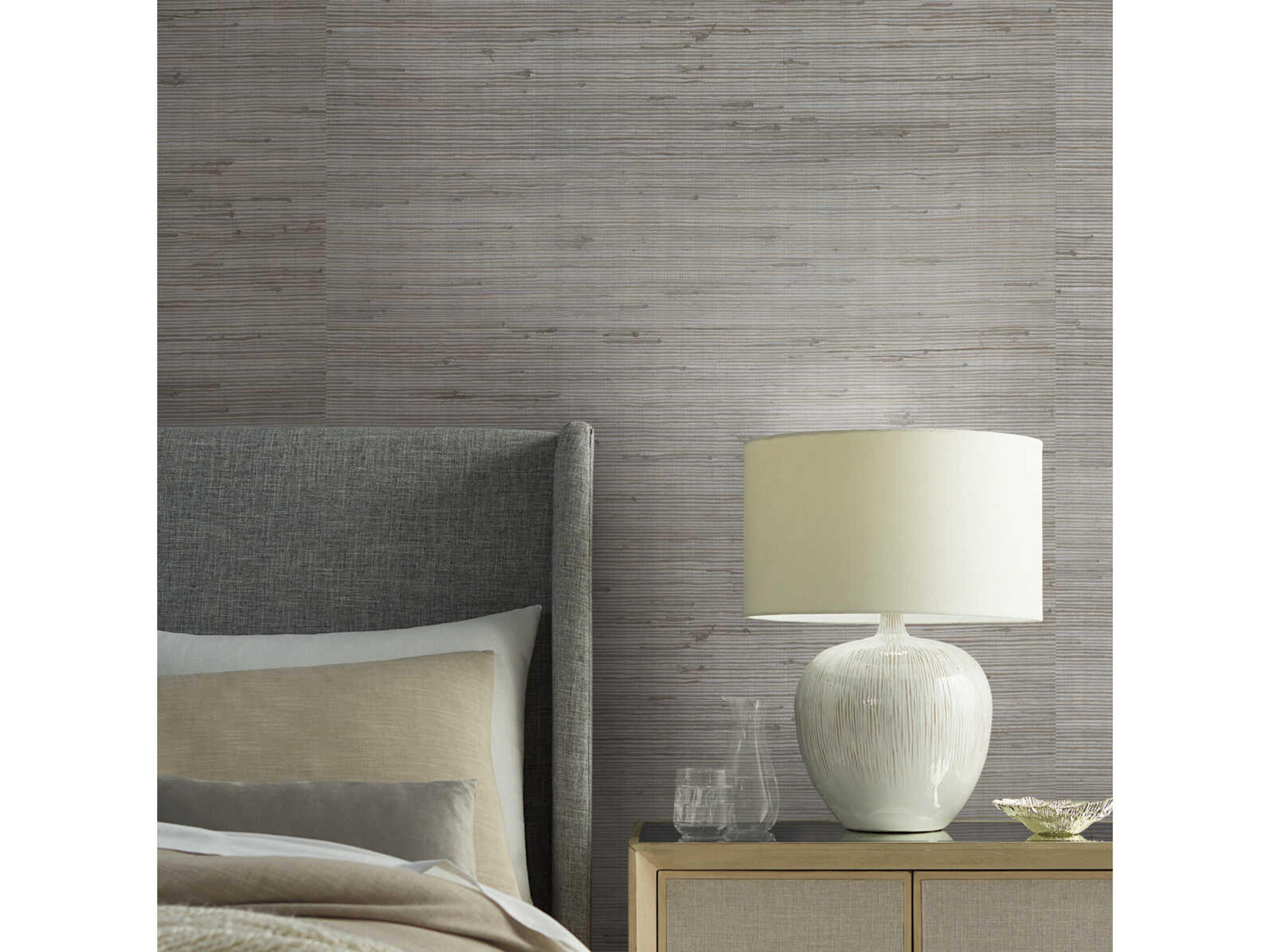 York Wallcoverings Modern Nature 2nd Edition Silver Blue Metallic Jute Wallpaper